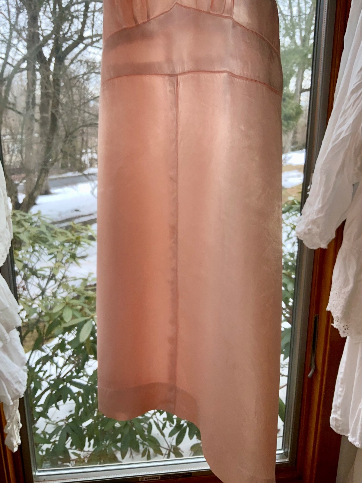 Vintage Peach Silk Satin Slip Dress – 1990s Lingerie Dress XS