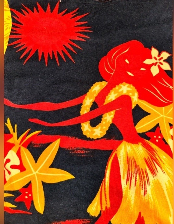 Vintage Rare Custo Barcelona Tropical Hawaiian Dancer Long Sleeve Shirt