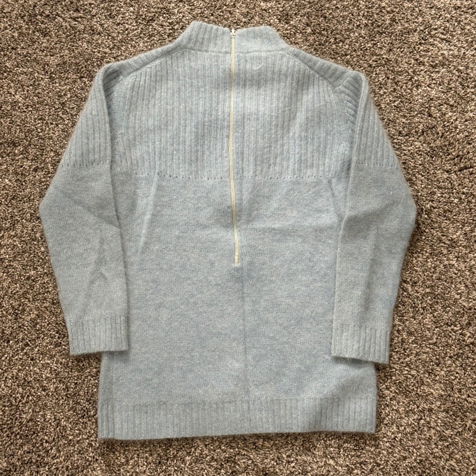 Vintage 70s Sears JR Bazaar Blue Lambswool Mohair-Style Sweater Angora Size S