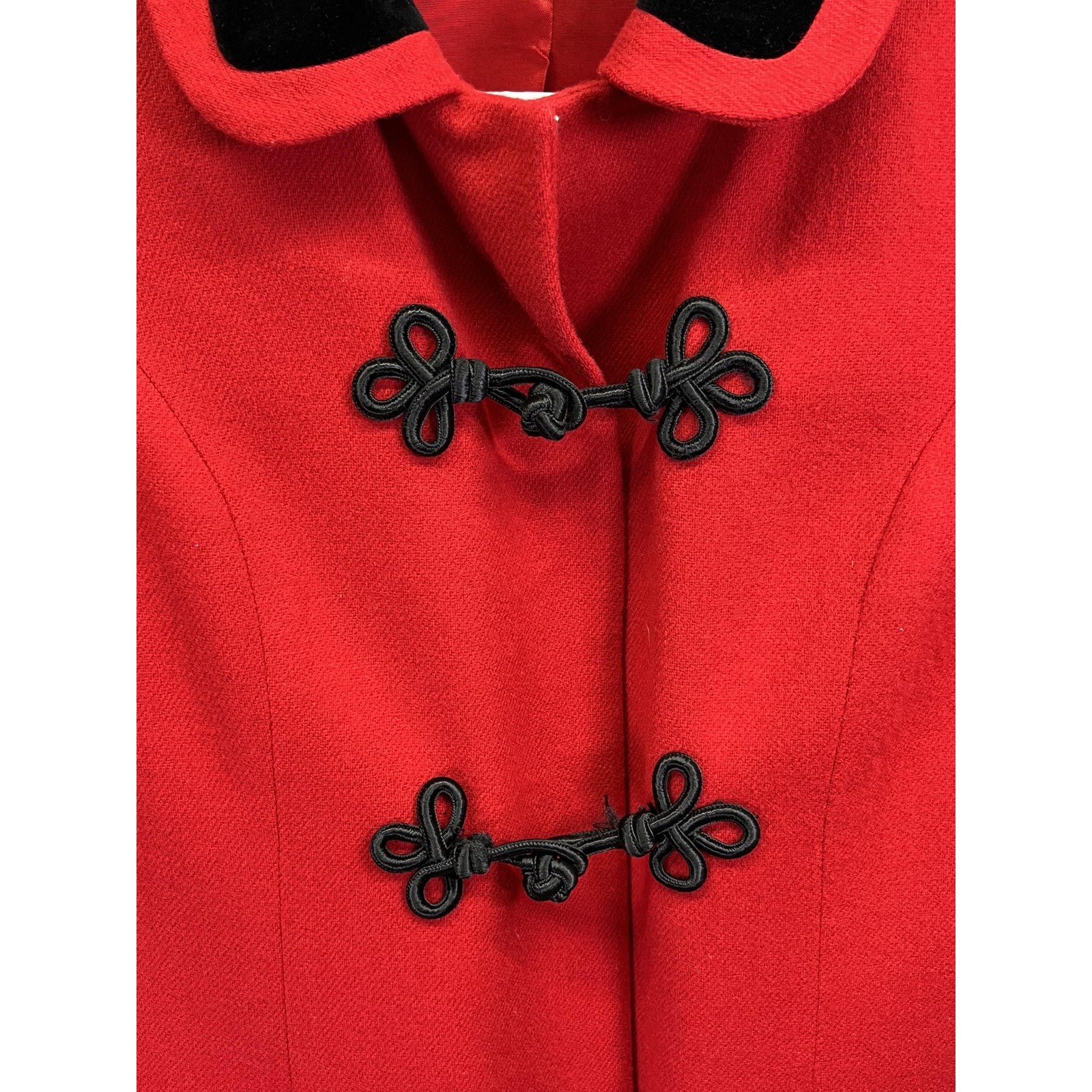 VTG Casual Corner Red 100% Wool Womens Padded Shoulder Blazer Jacket Size 4