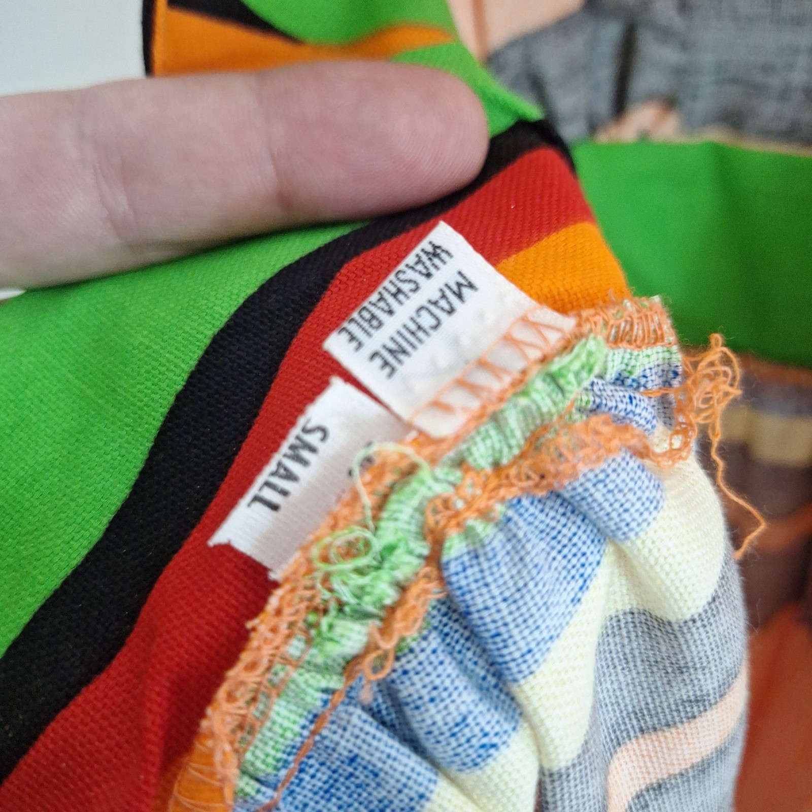 Vtg 70s Malia Honolulu Rainbow Striped Dress Cutout Open Back Mod Pop Art Small