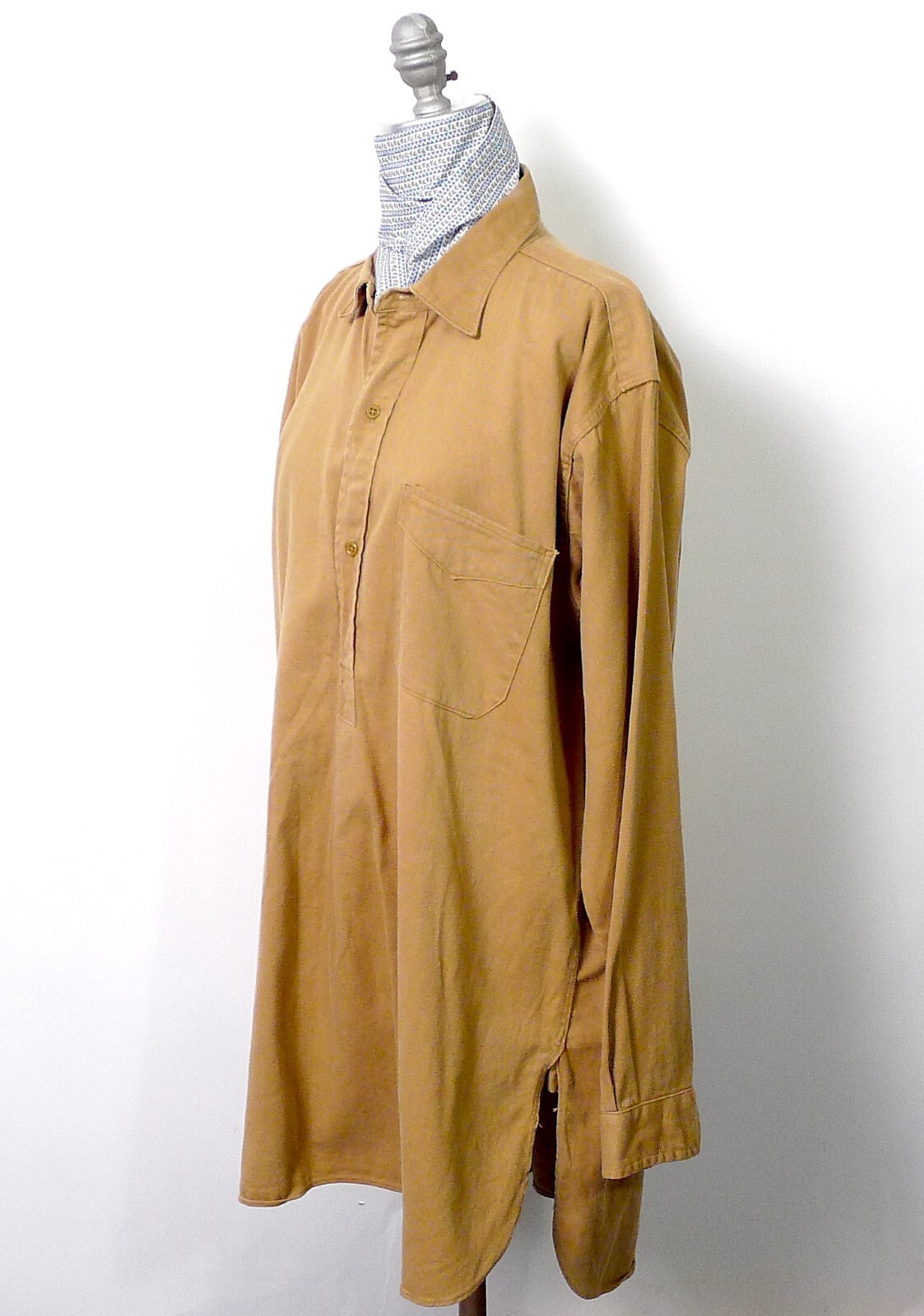Vintage Monument Ladies Cotton Tan Shirt Dress Size 7 #330