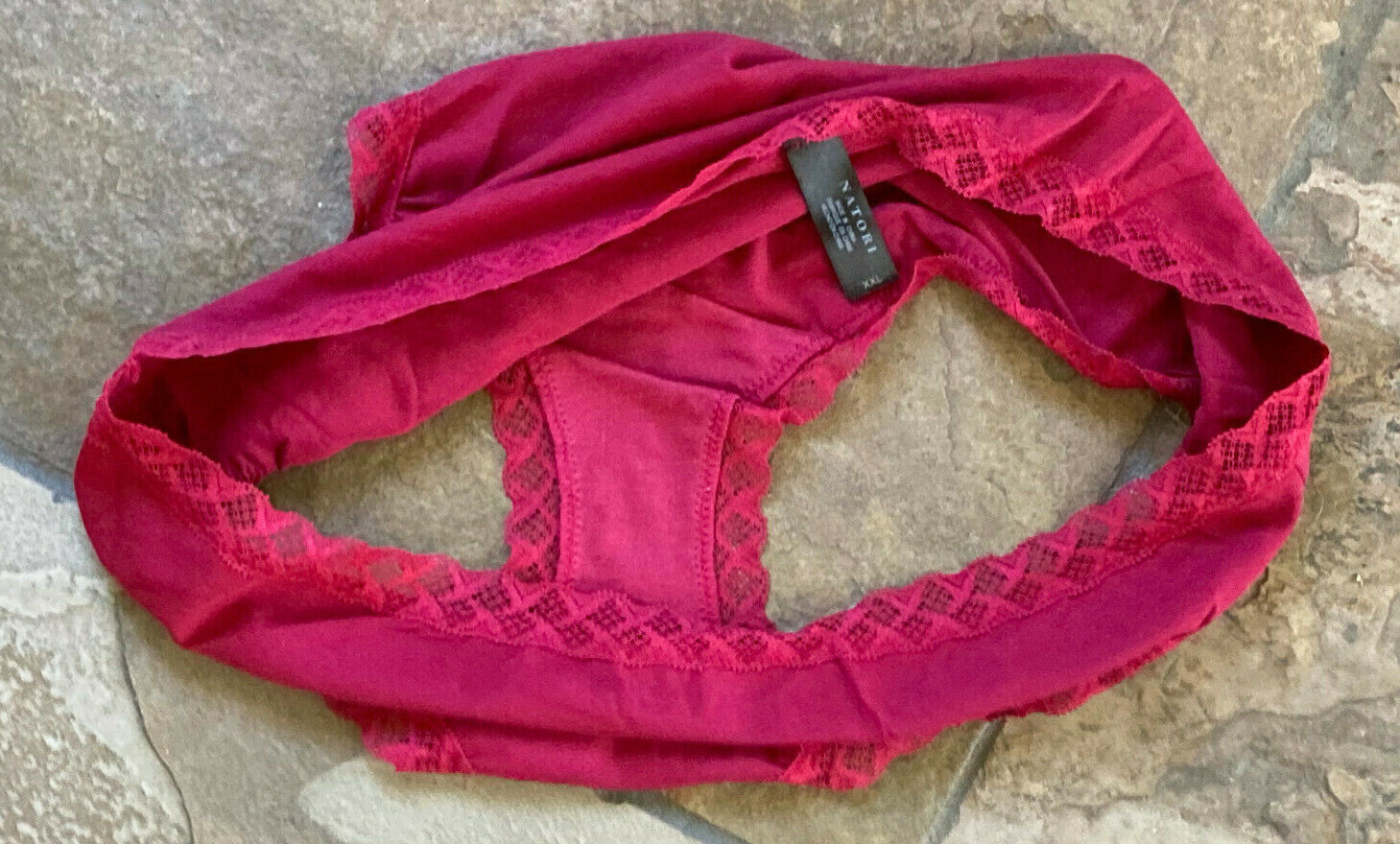Natori XXL Burgundy BLISS GIRL Lace Trim Bikini Brief Panties #156058 NWOT
