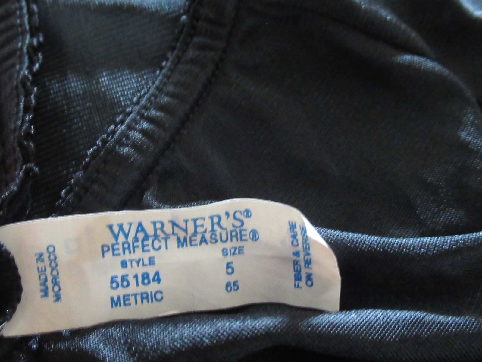Vintage Warners nylon PERFECT MEASURE Panties size S brief 1990s NWOT black