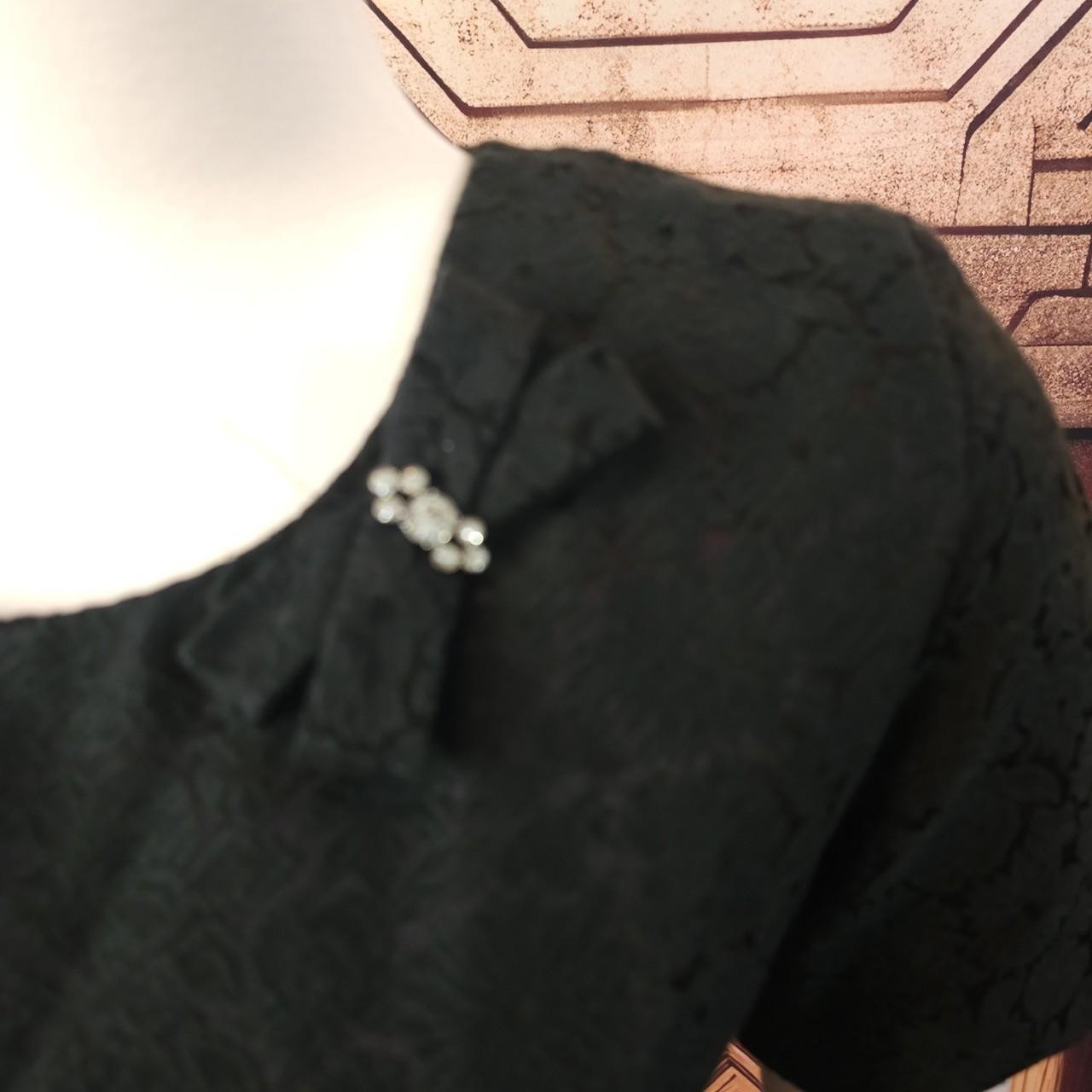 Black Berkshire Damask Layered Dress Gown Vintage 1960s Jacquard Bow Rhinestone