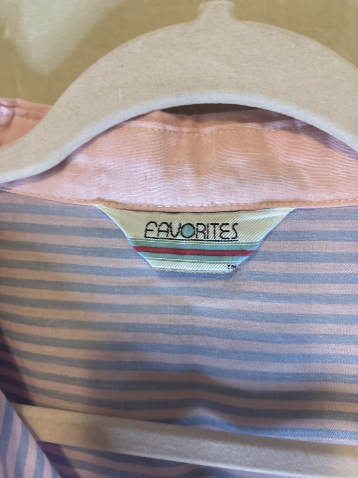 Favorites 80s Oversized Button Up Shirt Large Vintage Pink And Blue