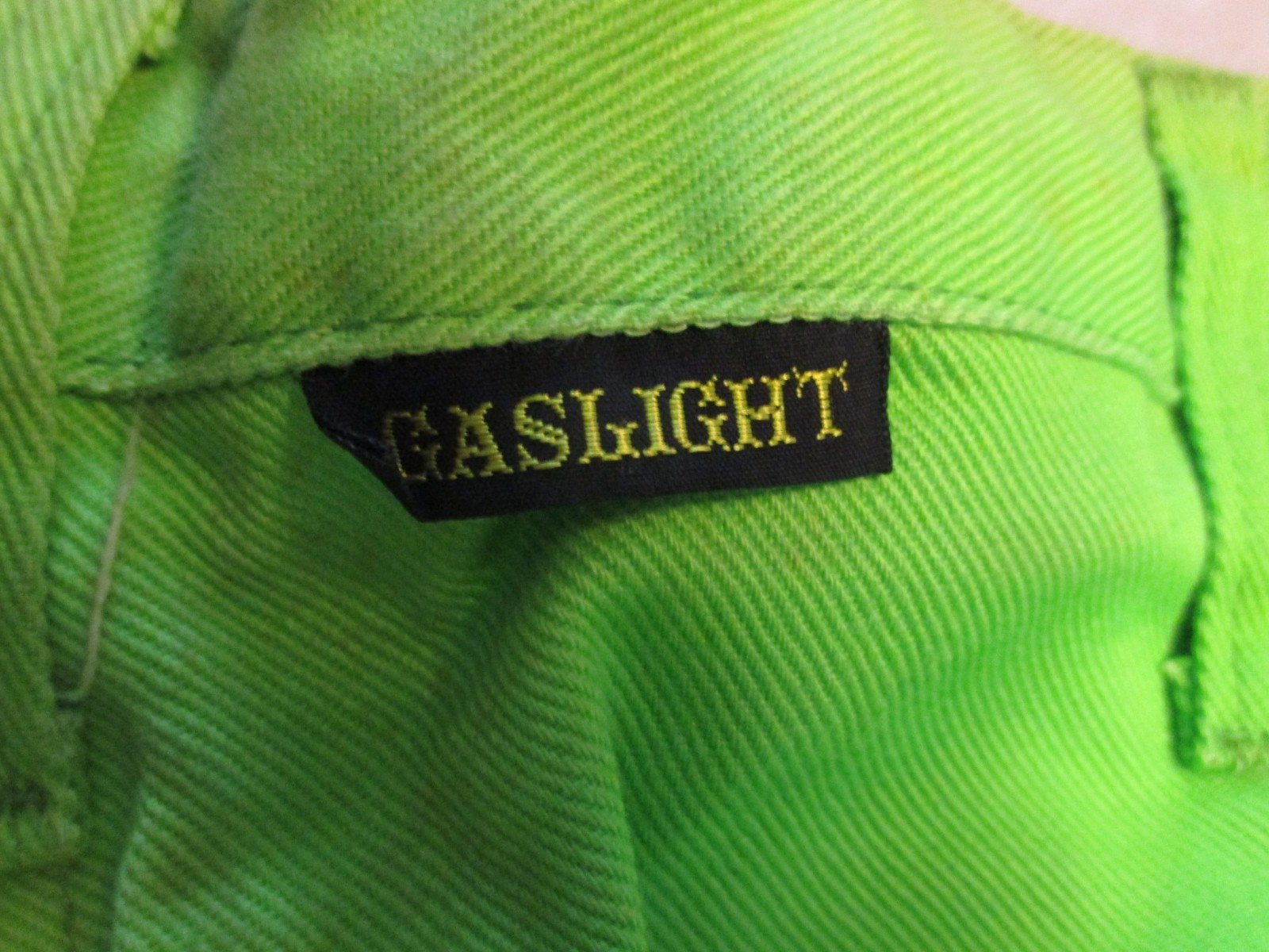 VTG NWT Deadstock Gaslight Womens Jeans 29 34 USA Bell Bottom Disco Green Hippy