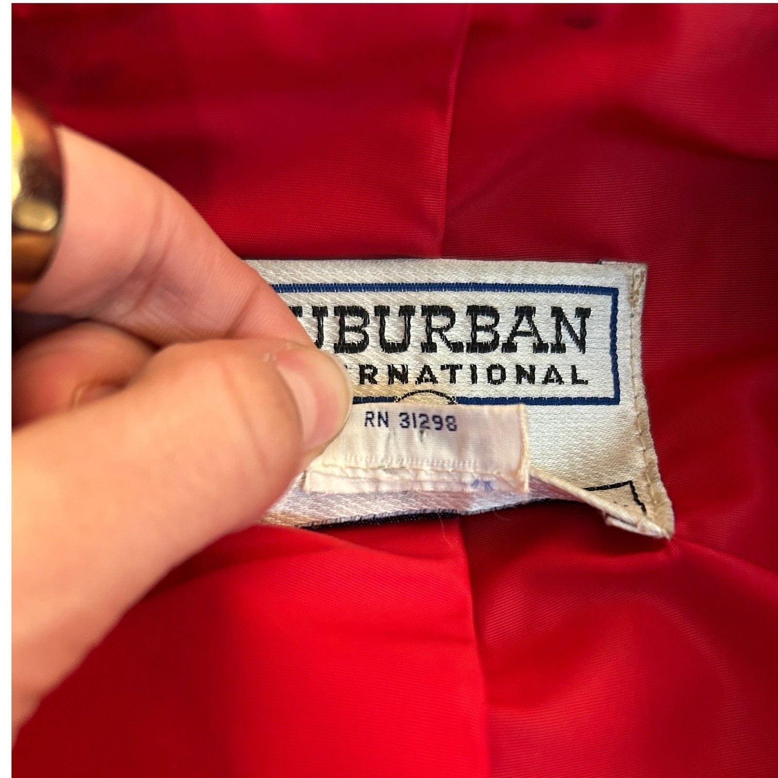 Suburban International Vintage Quilted Moto Leather Jacket Red Small Good