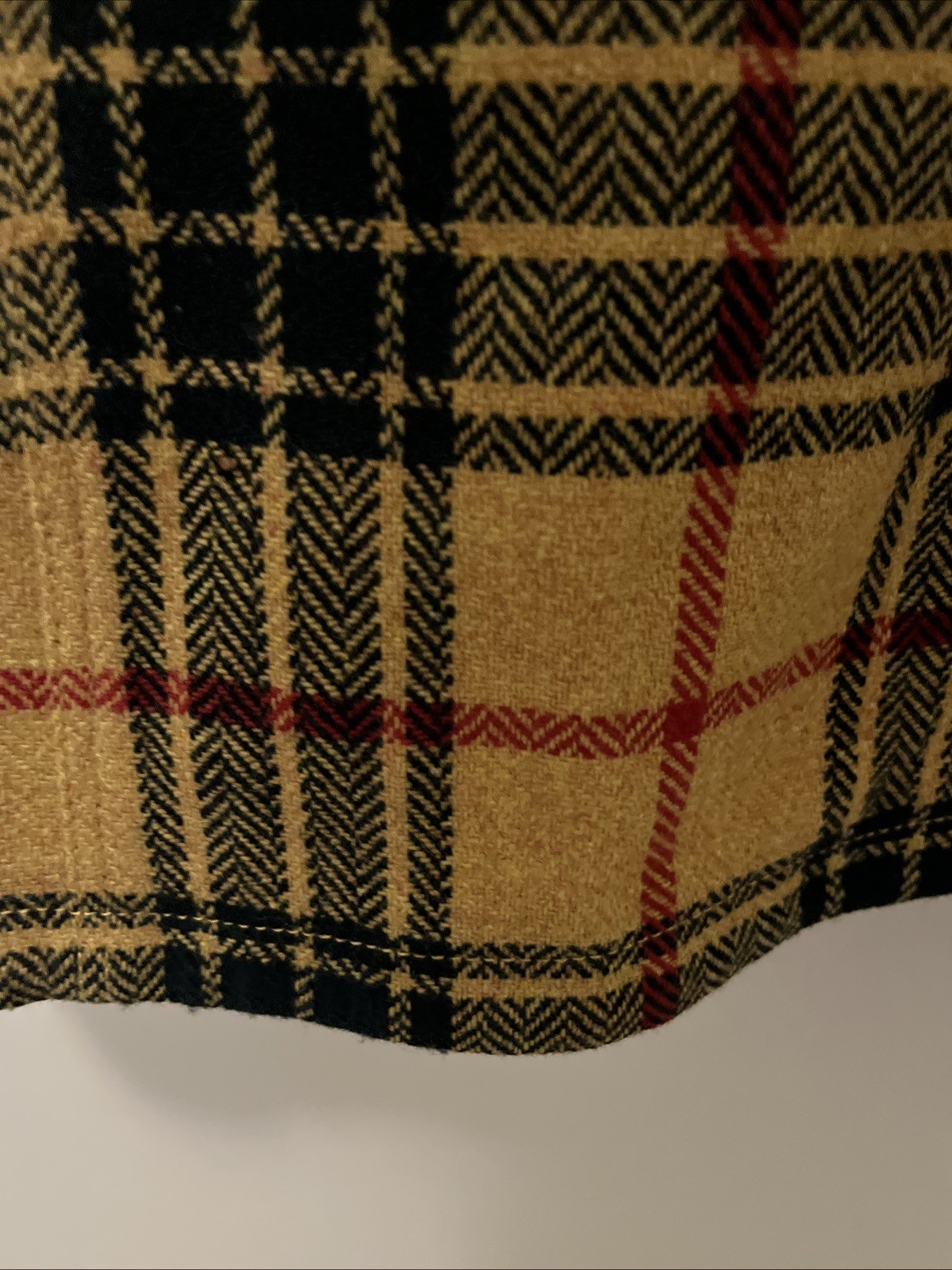 VINTAGE Les Copains Blue Eagle Yellow Plaid Jacket Italy Sz 42 Wool Blend Grunge
