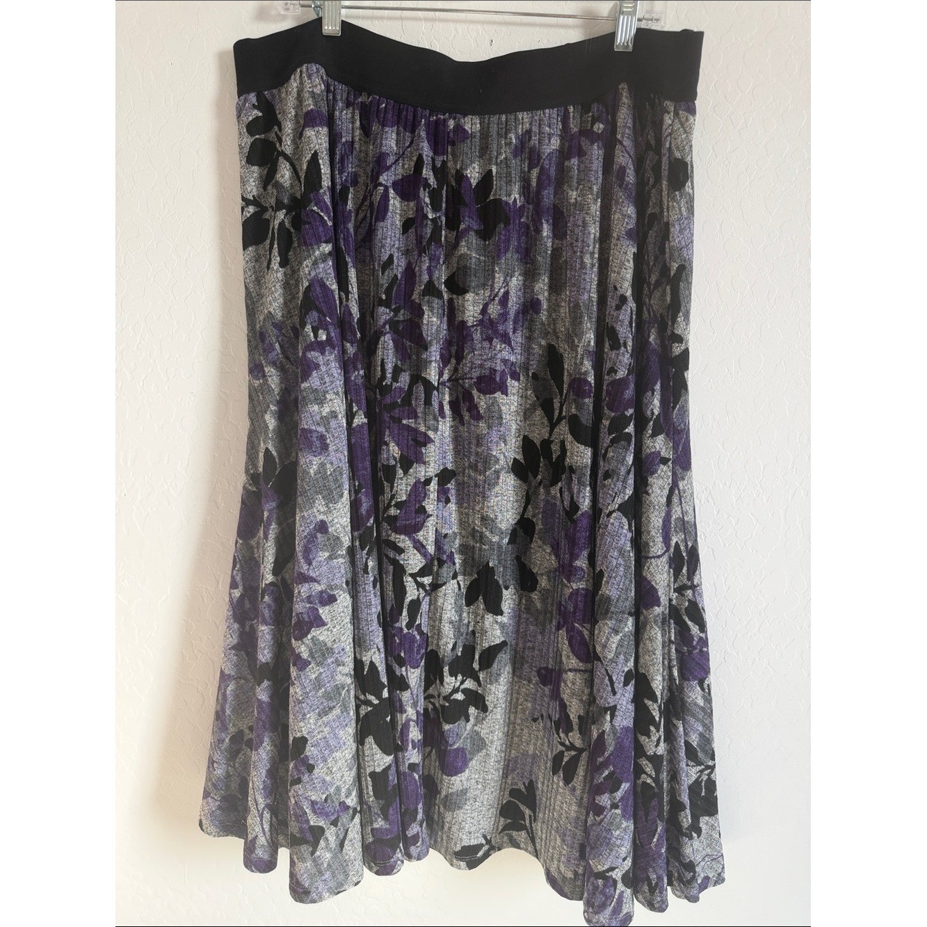 Purple plus size 3X asymmetrical stretchy floral grunge romantic goth mystic