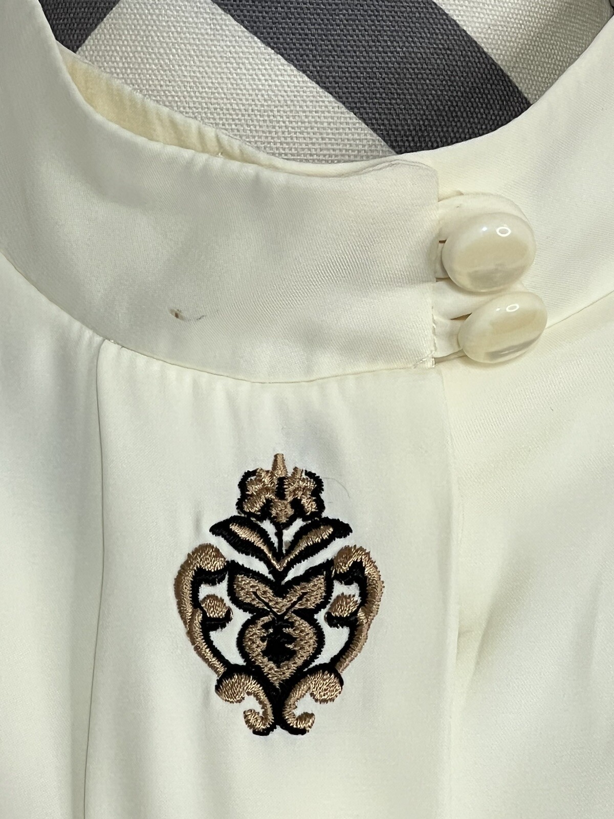 Jo Hardin Women 8 Vintage Cream Long Sleeve Business Casual Secretary Blouse