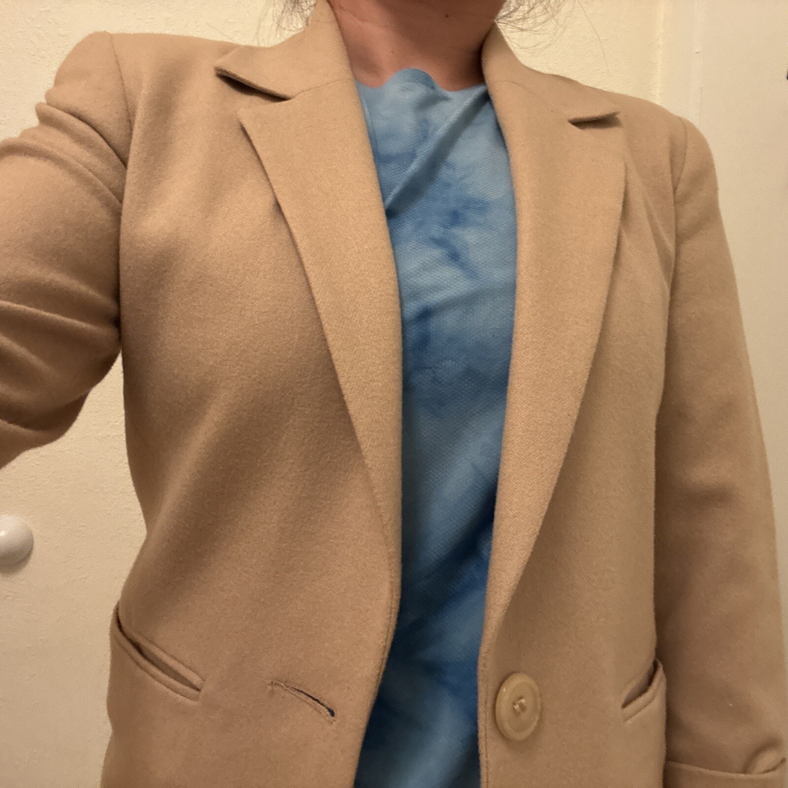 Vintage Preview International Women’s Wool Blazer-Camel Color Xxs Petite 2 4