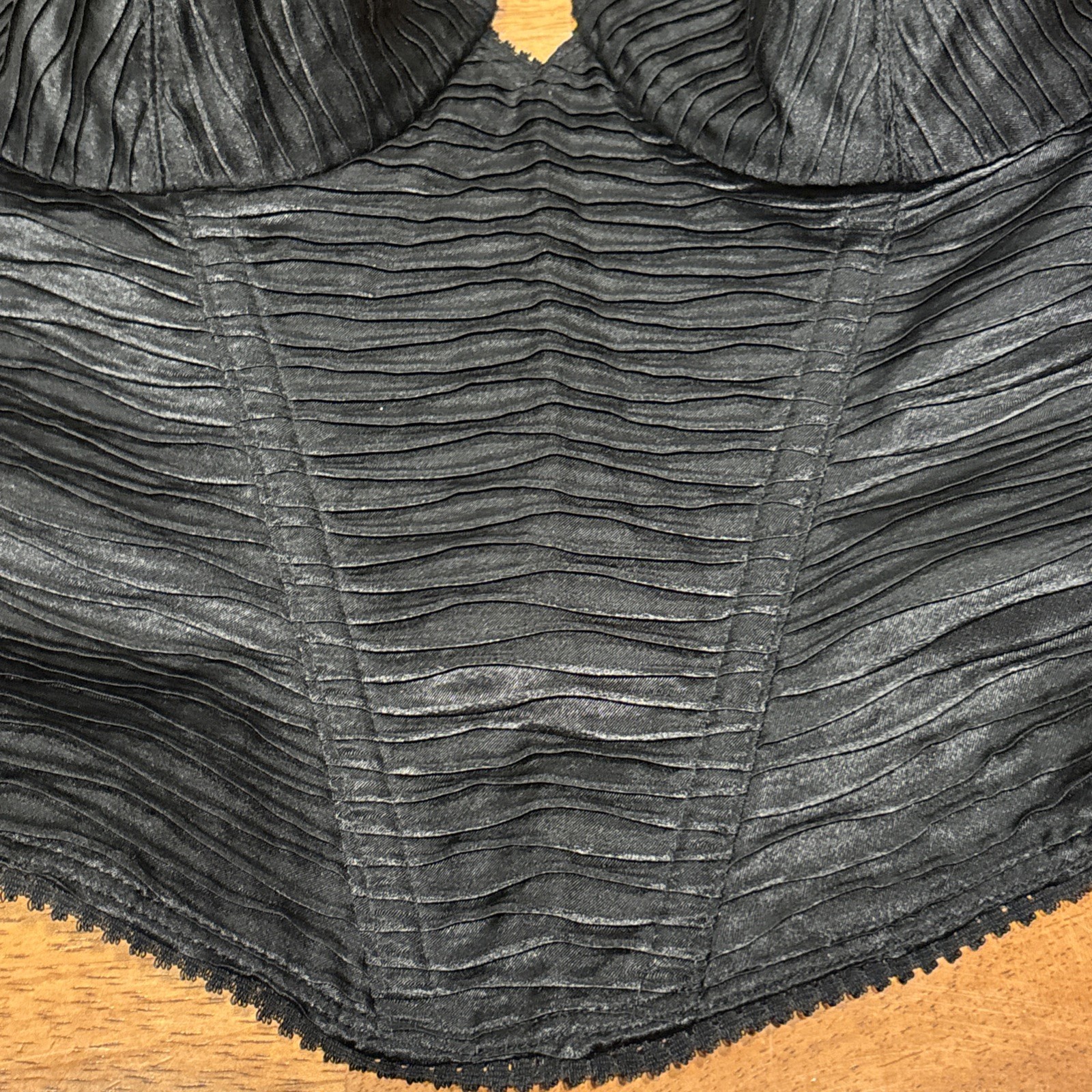 Vintage Lily Of France Black Bustier Corset By Dolores Bra Style Size 36B Cups