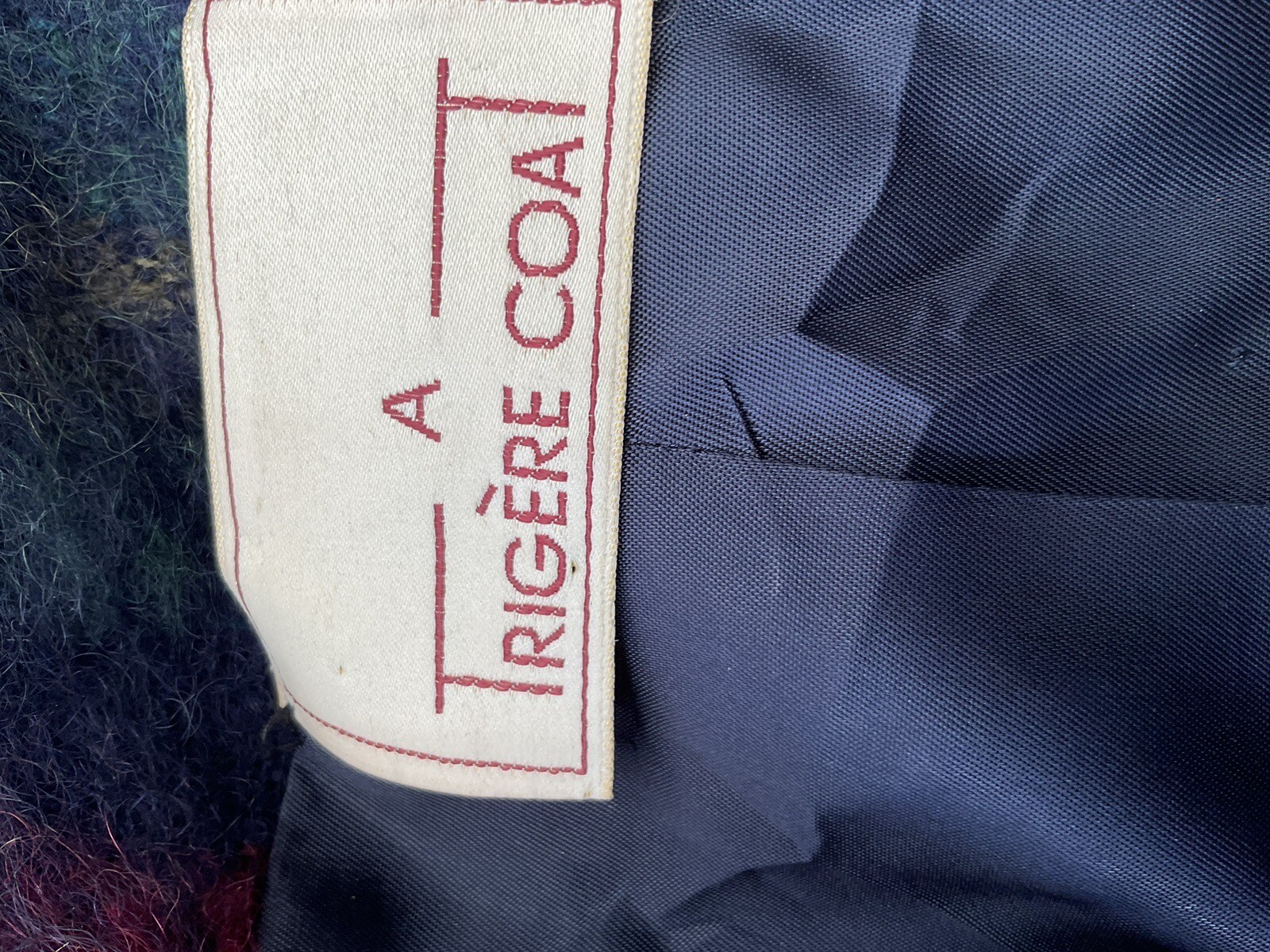 Vtg 70s Pauline Trigere Luxury Blue Mohair Ladies Coat 10/12