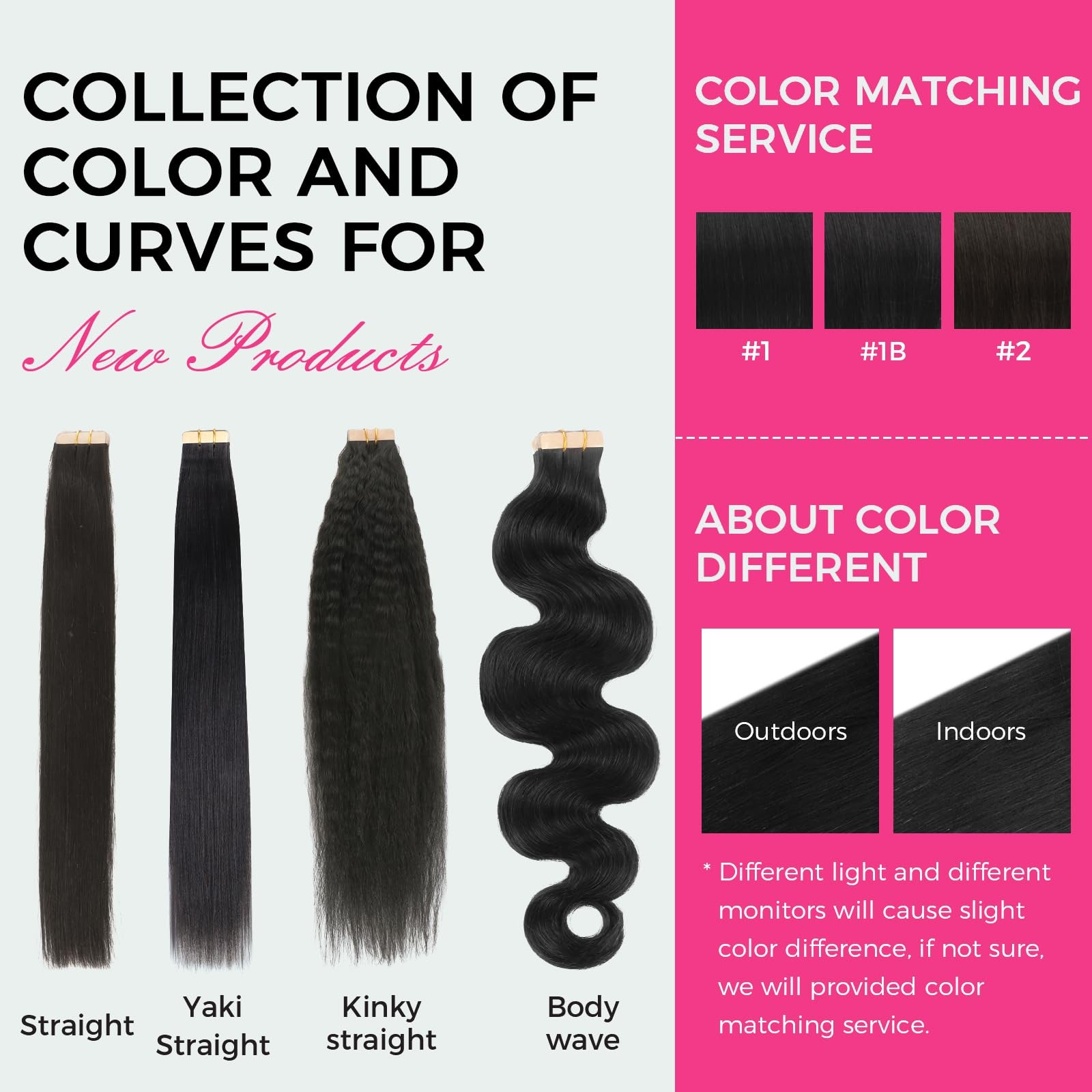 Lashey Tape in Hair Extensions Yaki Straight 20pcs 50g Soft Invisible Tape ins 1
