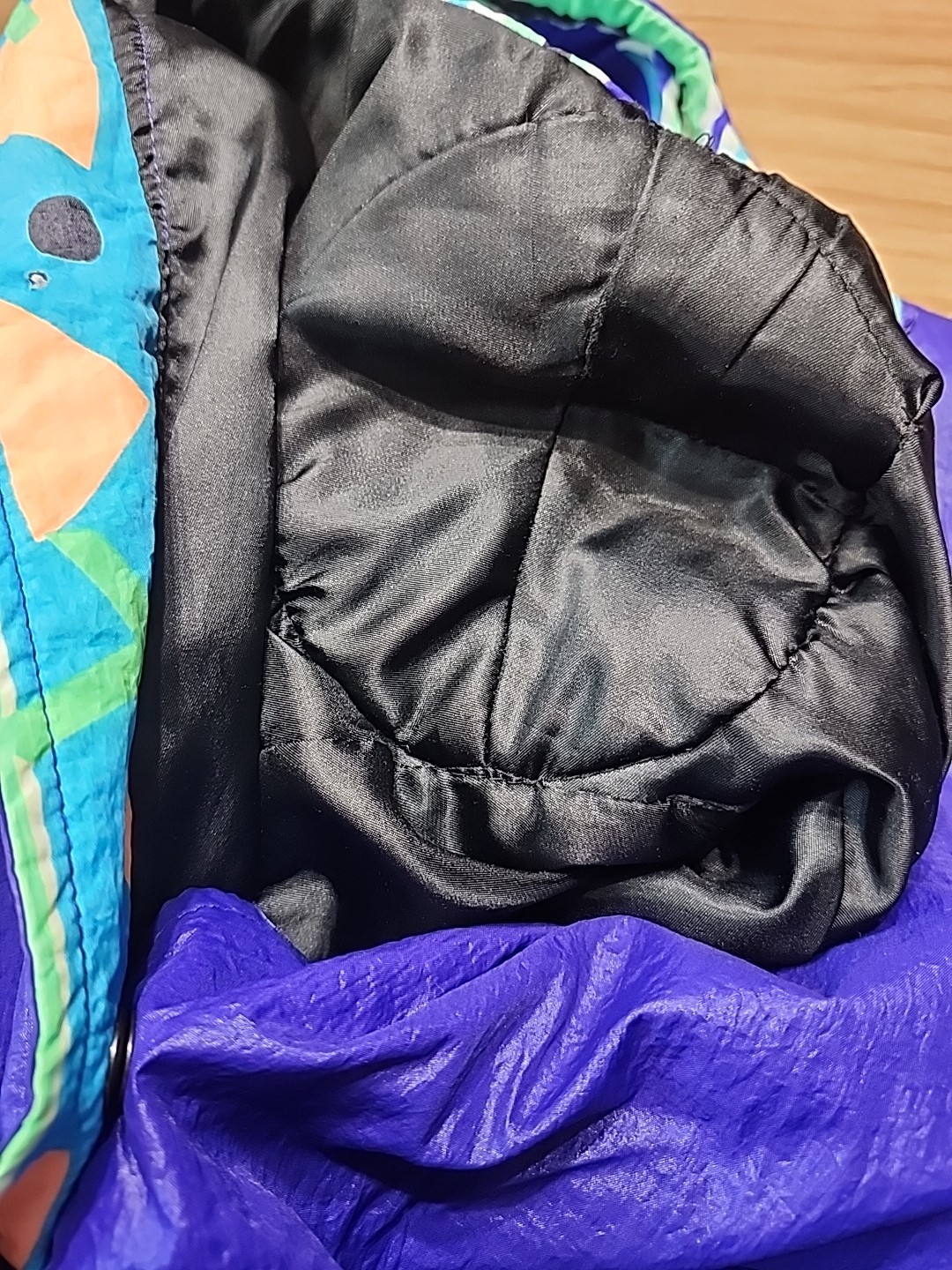 Vintage Obermeyer Wind Breaker Jacket 1980s Purple And Neon Abstract Snaps…