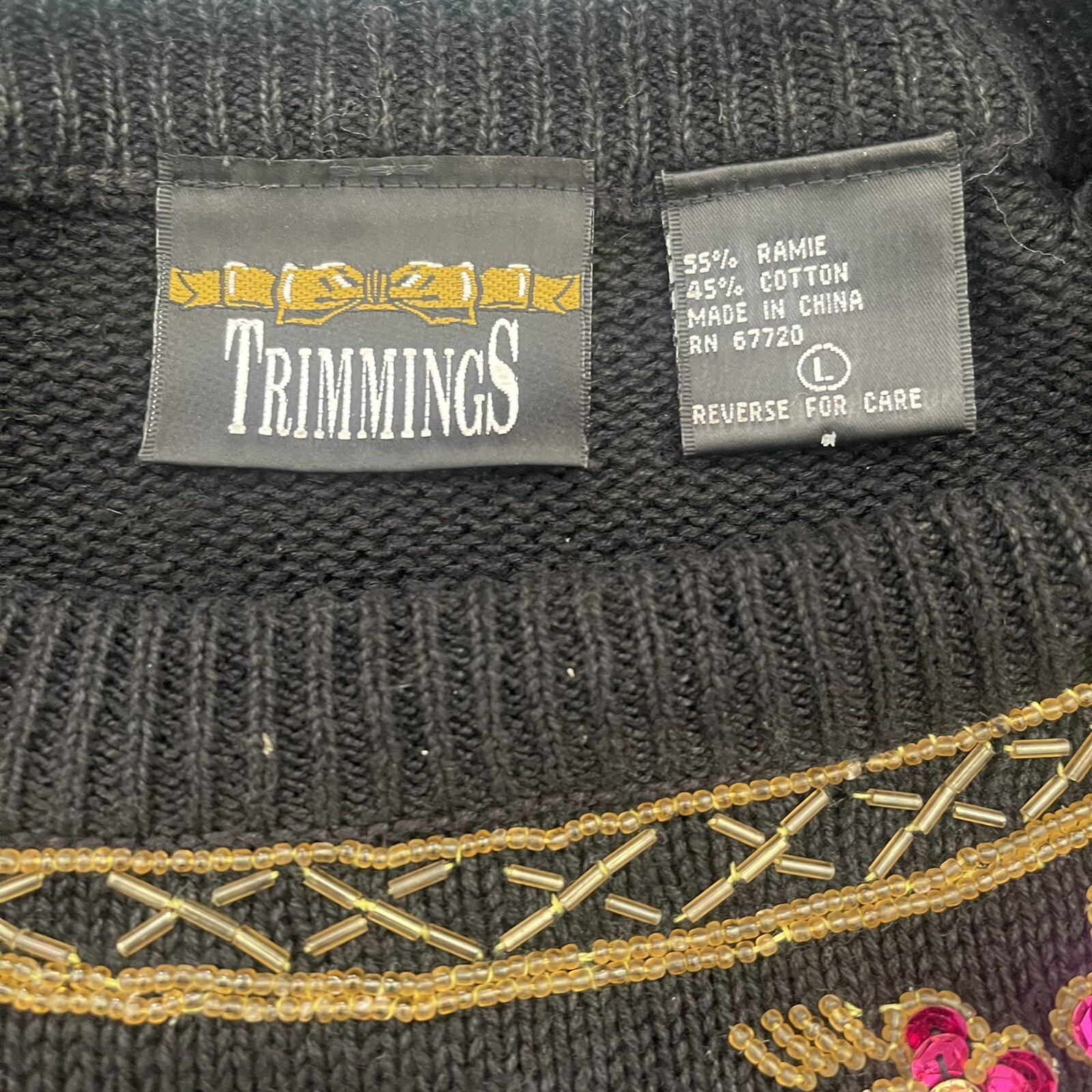 Trimmings Brand Womens Large Sweater Vintage Ships Fast Good Condition