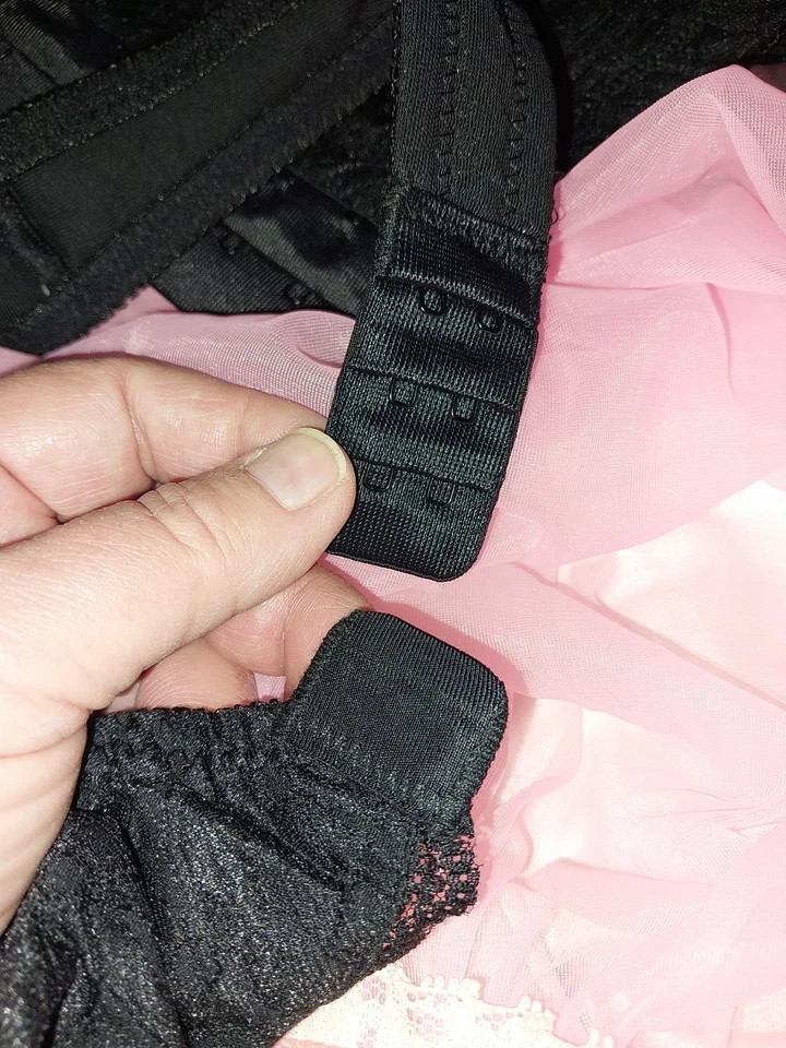 VTG Styl Pointy Eye Hook Front Closure Bra Back Support Office Sissy 38C NO UW