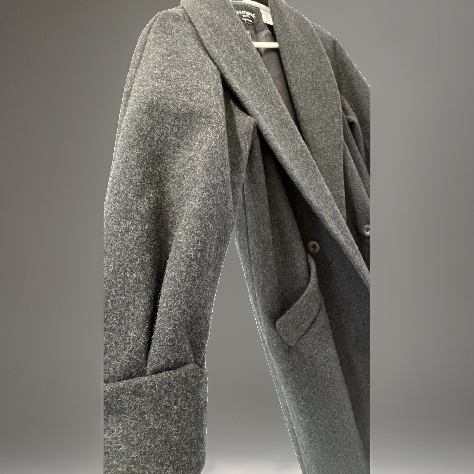 Vintage Donnybrook 100%Wool Coat Petite Small Charcoal Gray Made inUkraine EUC