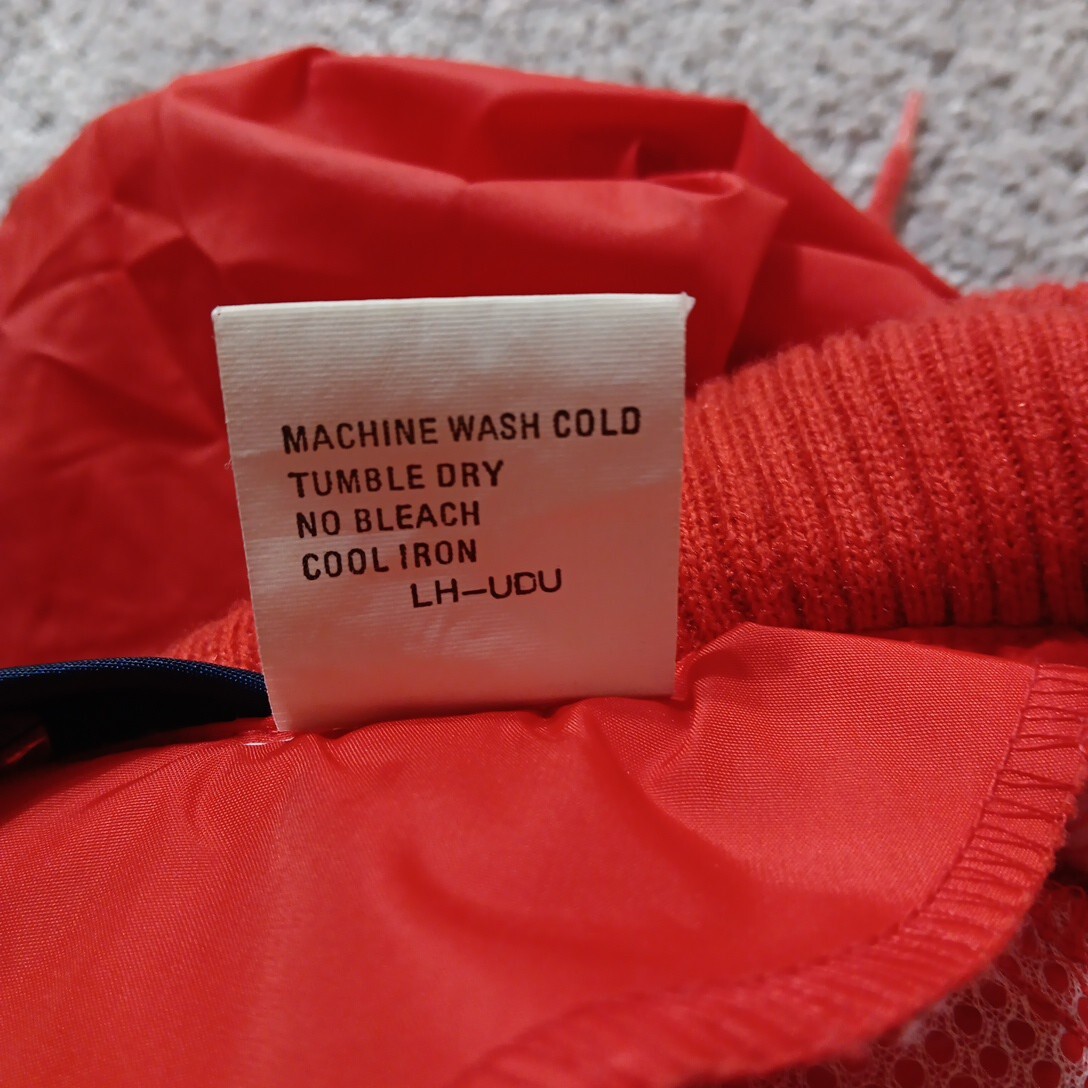 Vtg Woolrich Anorak Jacket Women’s M Red Full Zip Fold Away Hood Y2K Retro 80s