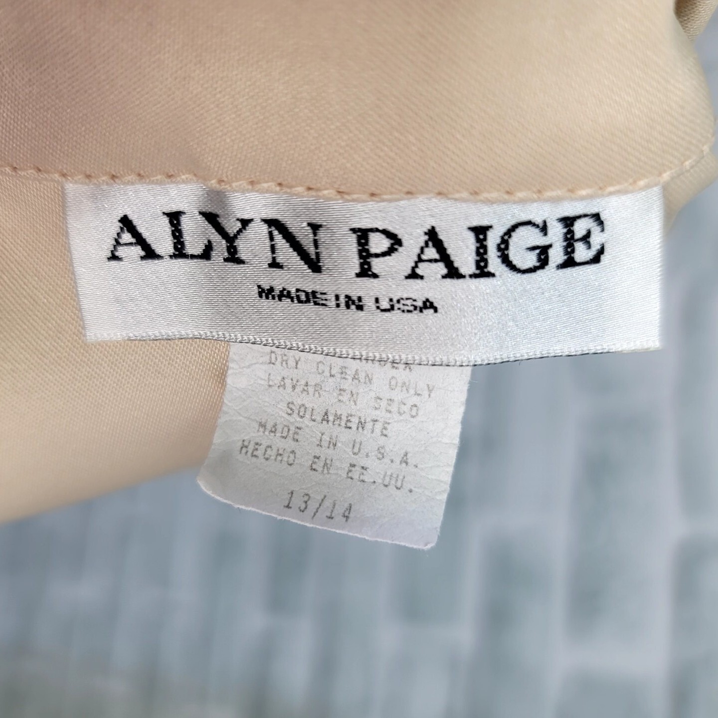 Vintage 90s Alyn Paige Womens 13/14 Cream Sleeveless Collared Vest & Pant Suit