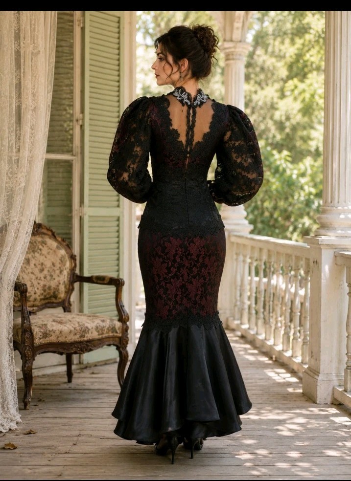 The Young Quinlan Co VTG Minneapolis ARTWEAR Edwardian COLLECTIBLE Dress XS?#CB3