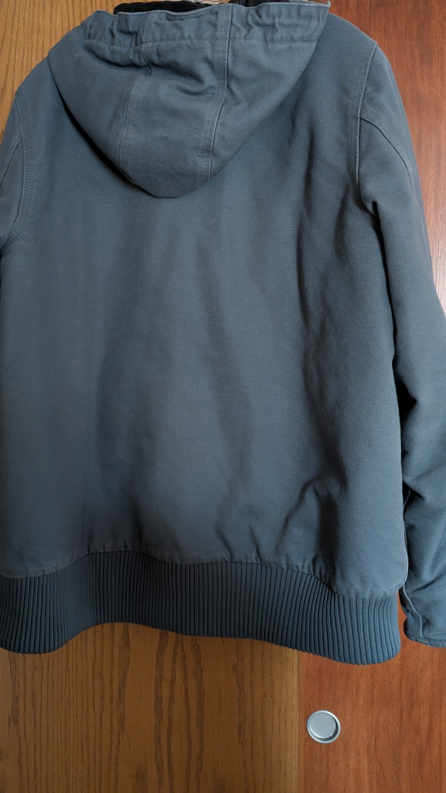 Women’s Vintage Carhartt XL Canvas Work Chore Coat Hooded Warm Gravel Color