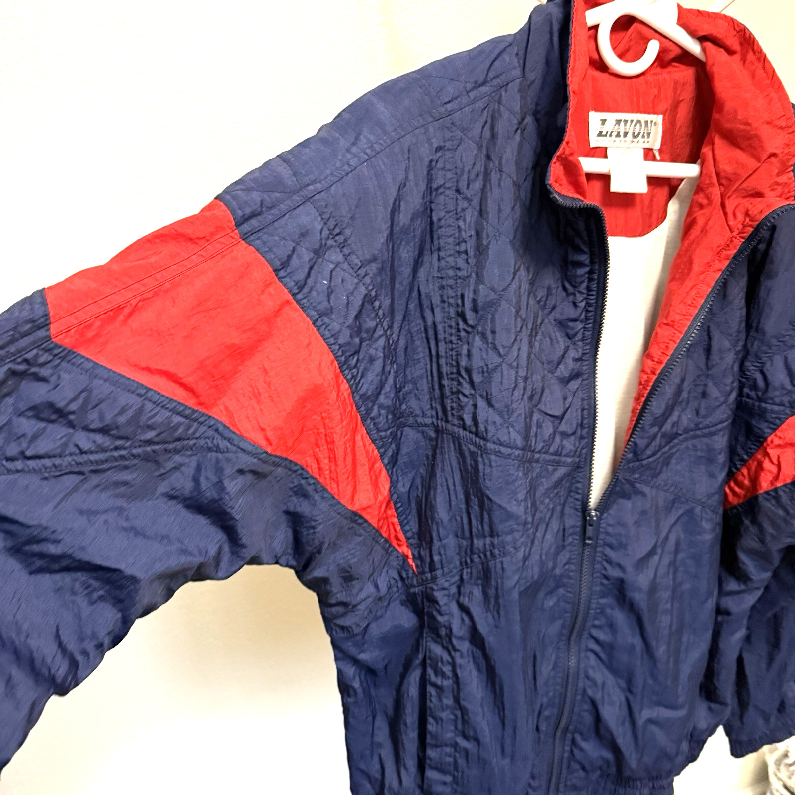 Vintage 80s 90s Nylon Track Suit Windbreaker Women Large Athleisure Lux Granny