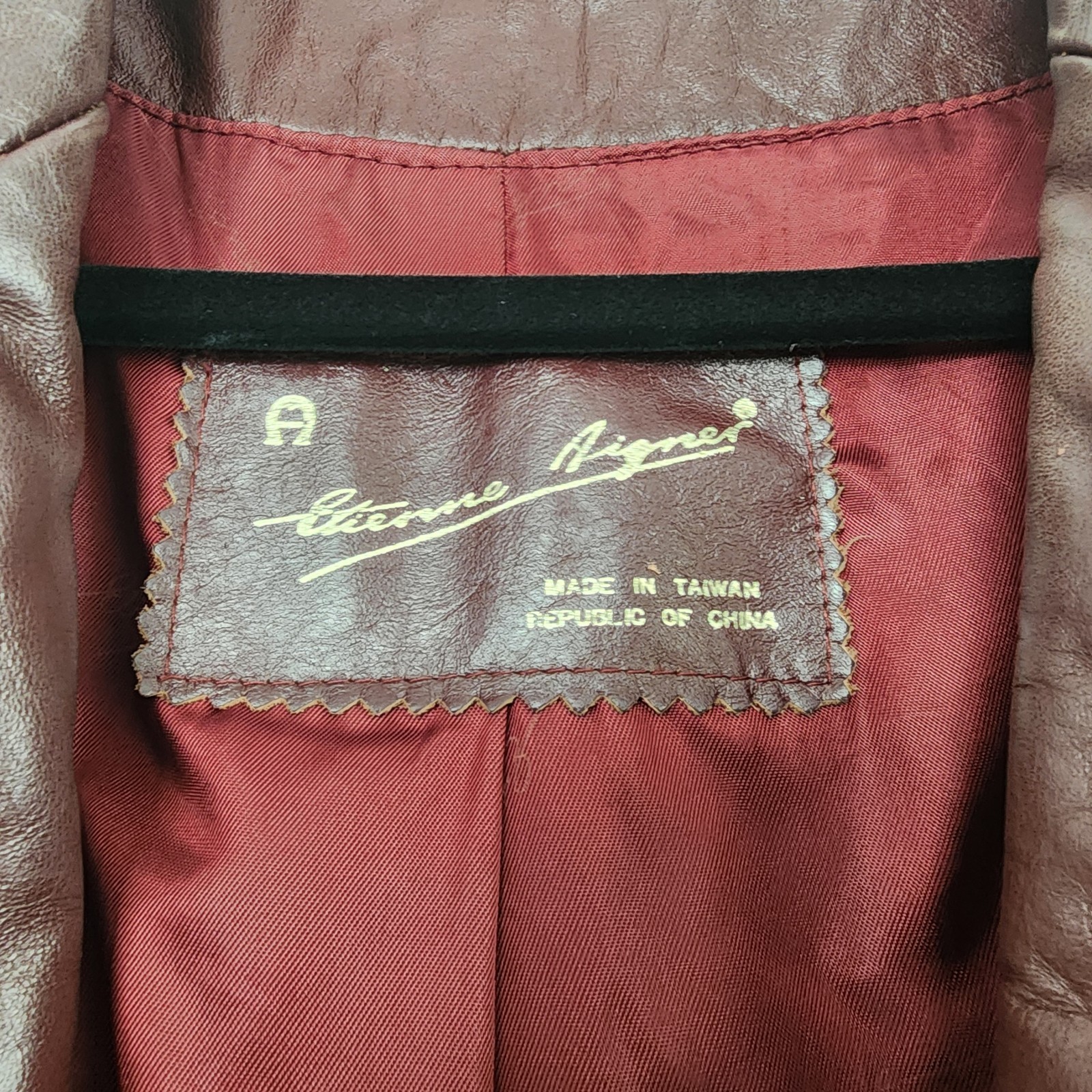 Rare 70/80s Vintage Etienne Aigner Leather Jacket Oxblood Classic Brass Hardware