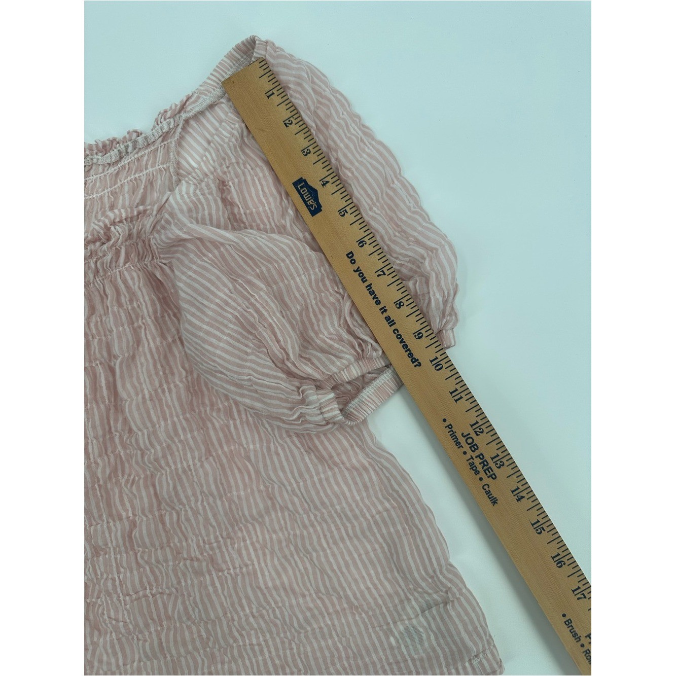 Anthropologie Cloth & Stone Pink Stripe Smocked CottageCore Coquette Sz XS 1284