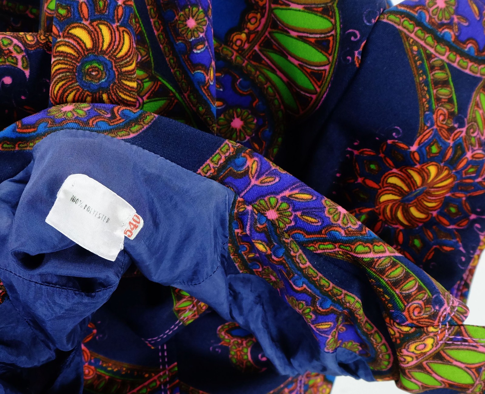 DRESS 60s 70s true vintage dress size M (38) paisley pattern bright colours