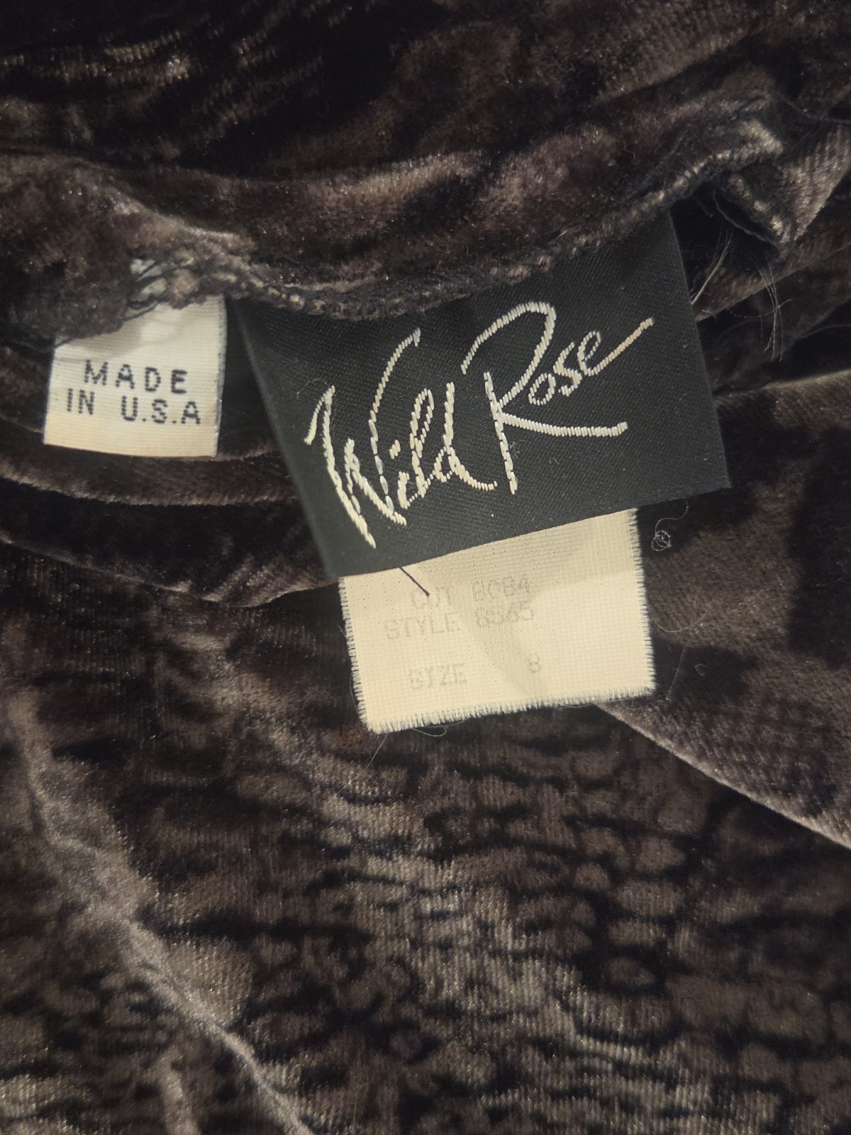 Wild Rose Size 8 Velvet Silk Blend Snake Skin Shift Dress Vintage 80s