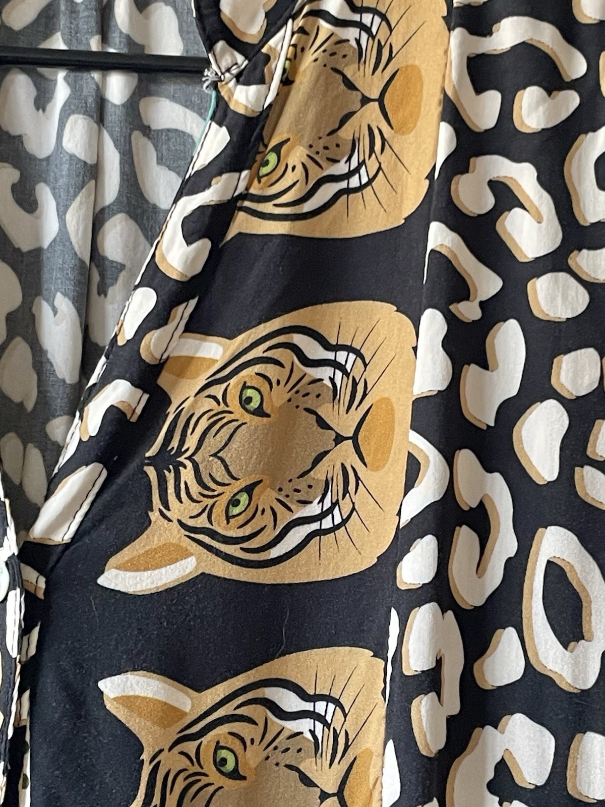 Vintage 90’s Viscosa Animal Tiger Leopard Babydoll Top/Dress Italy 1X/2X