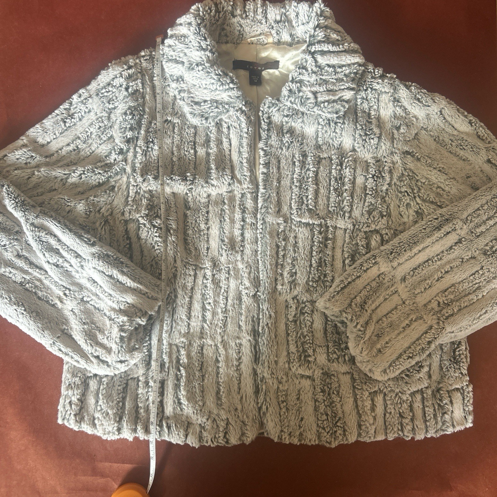 Women’s Vintage Black And White Faux Fur Collared Coat By Fever Size M