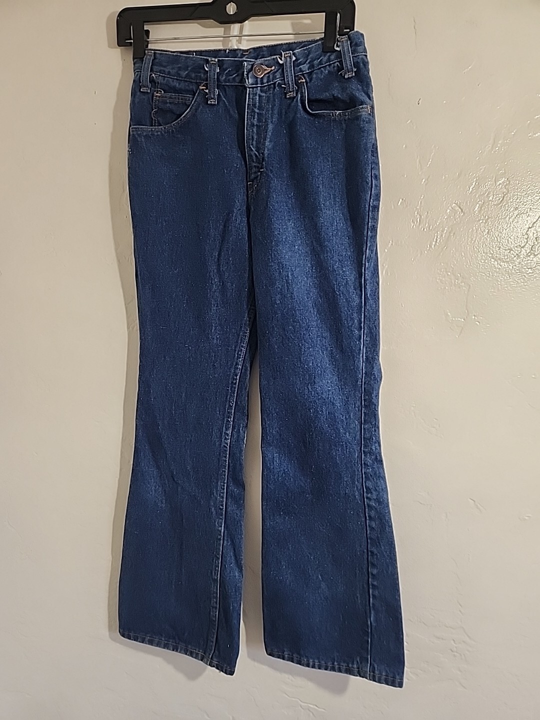 vintage 70’s bell bottom denim jeans low waist womens ? sz 9? 1970’s great 26 w