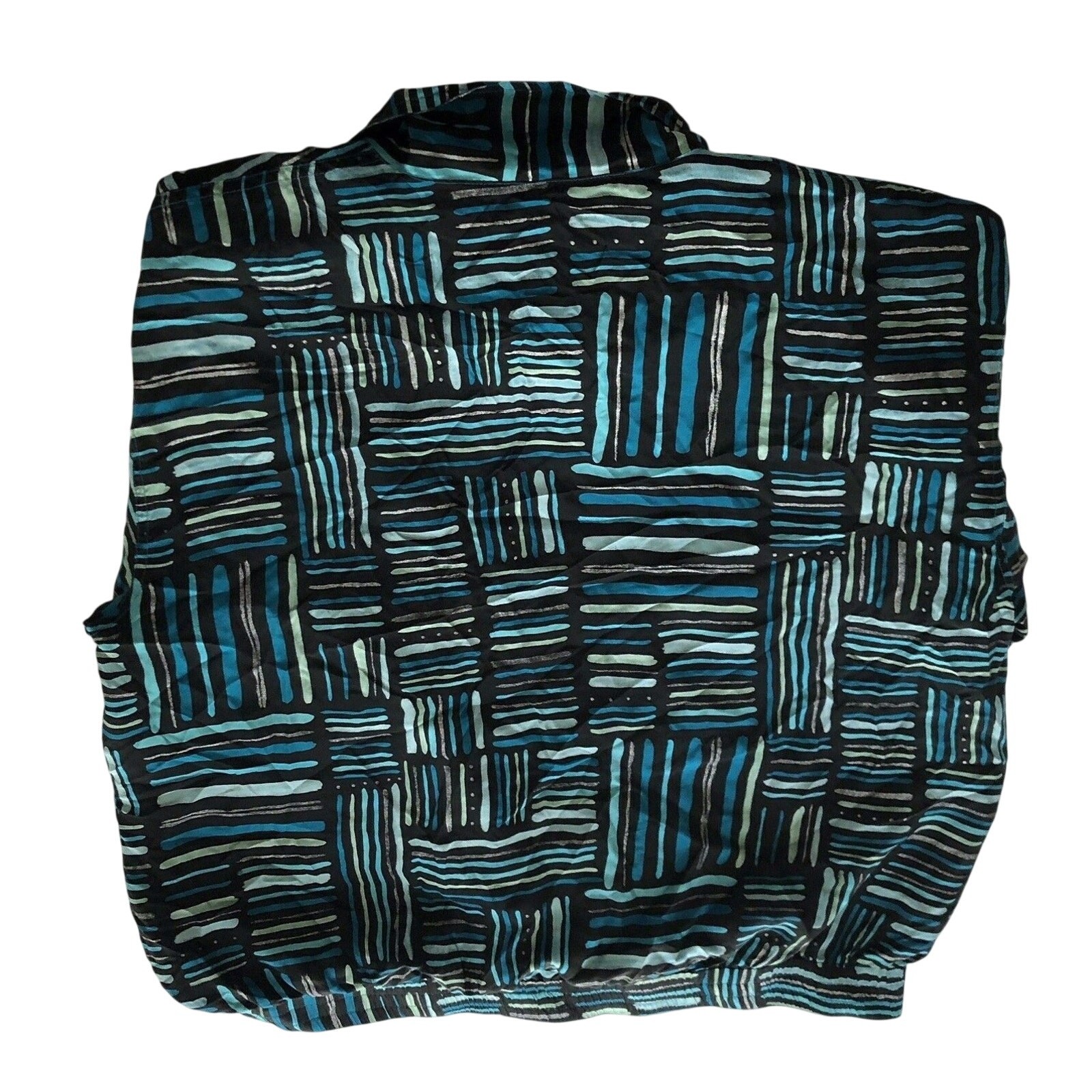 Silk Windbreaker Jacket Vintage Cervelle Blue Black Silver Size Large Lined