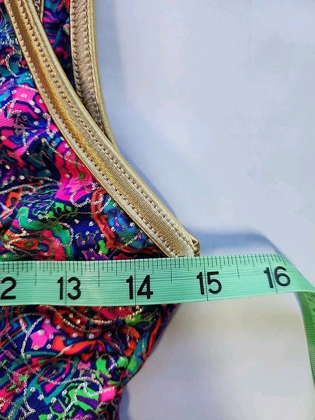 Gantner California Womens Size 10 Psychedelic Neon Colorful 1pc Bathing Suit 80s