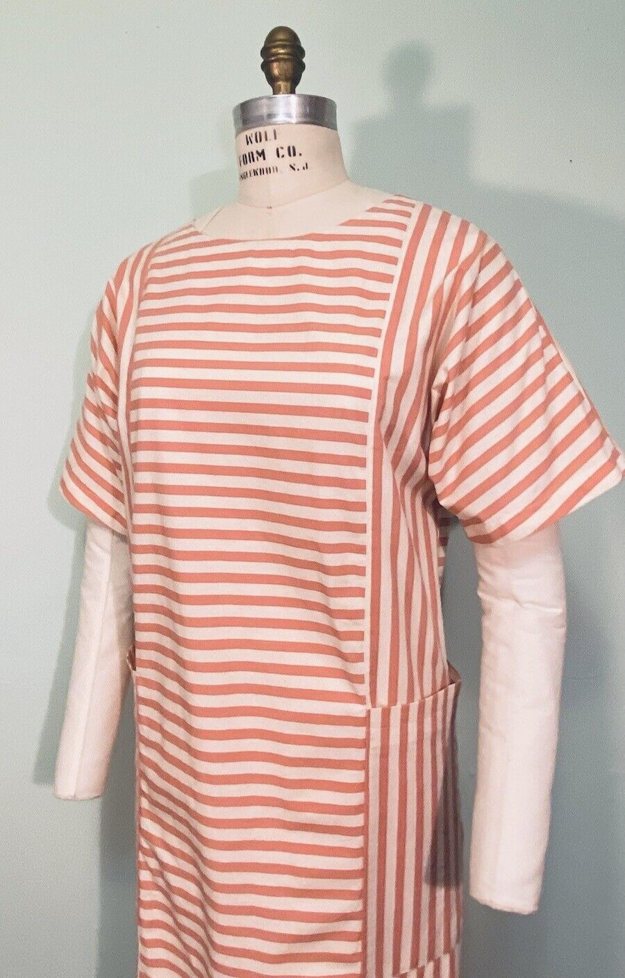 VTG 80s We3Ltd Casual Cotton Tunic Dress in Pink and White stripes