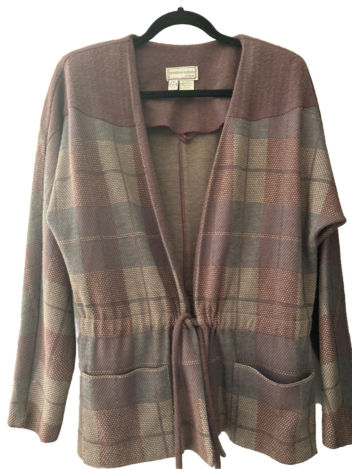 Vintage Donovan Galvani Of Dallas Oversized Boyfriend Cardigan Front Pockets M