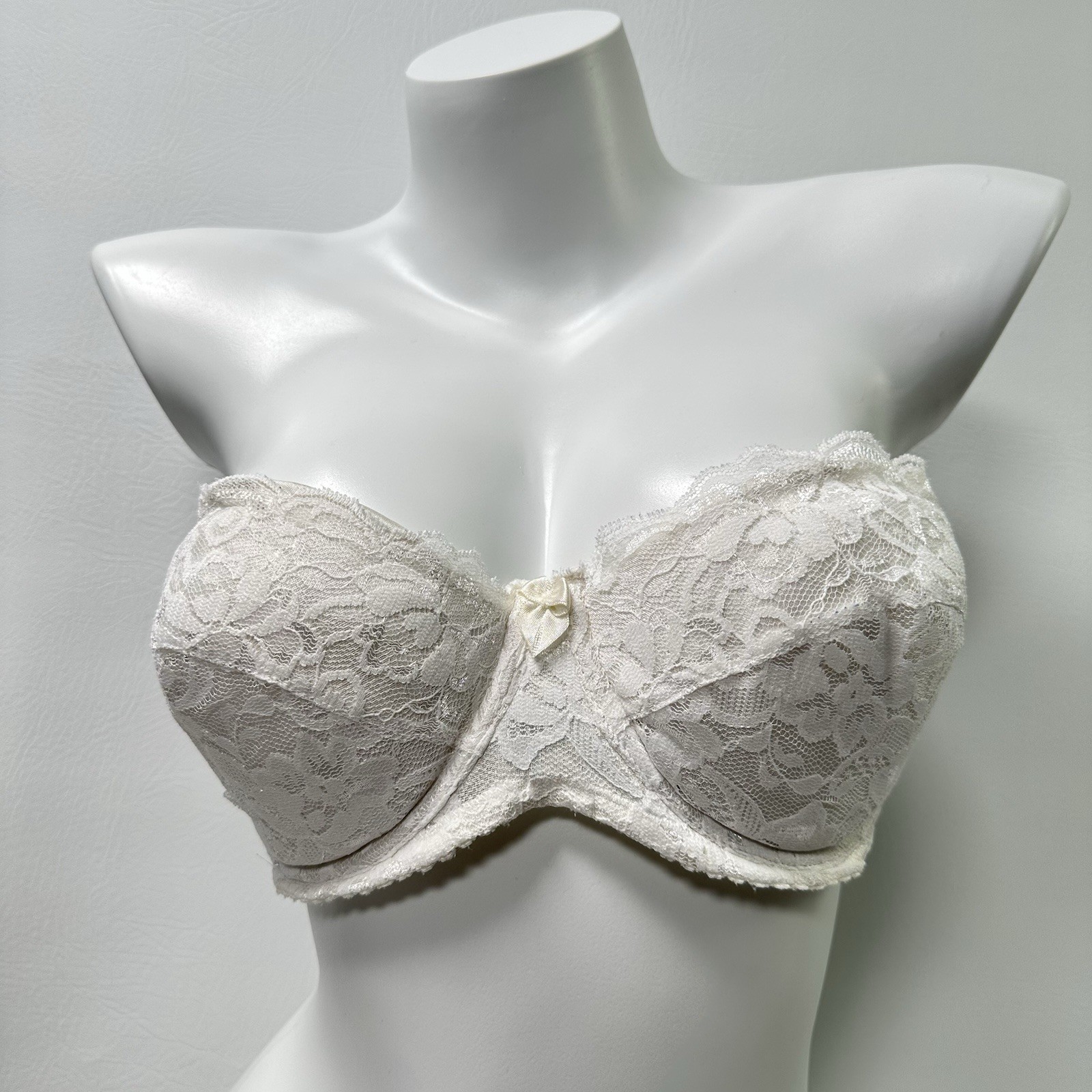 Vintage Sears 36C White Strapless Underwire Cup Bra Style 46015