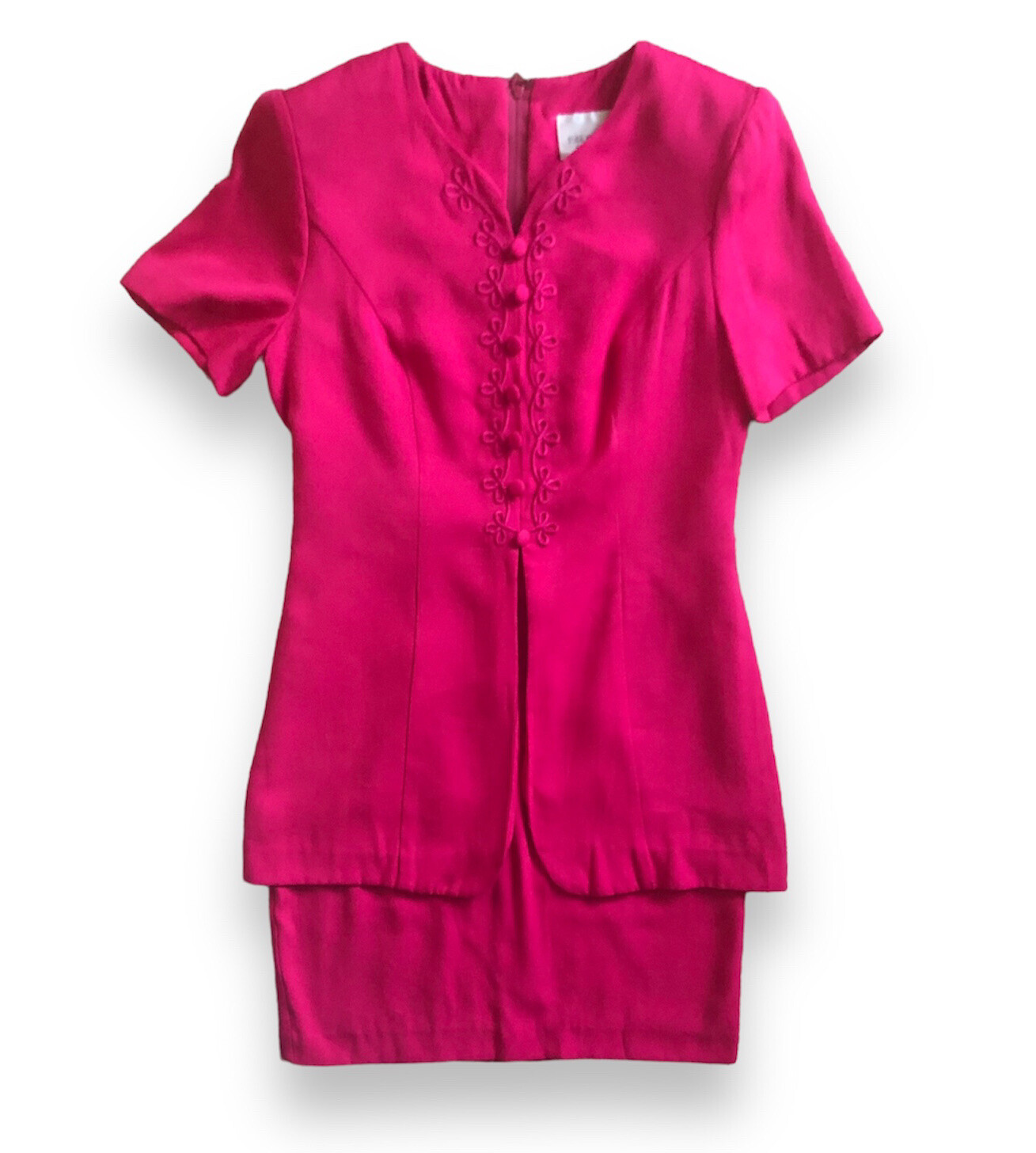Vintage 80’s Halmode Petites Embroidered Short Sleeve Shift Dress Size 6