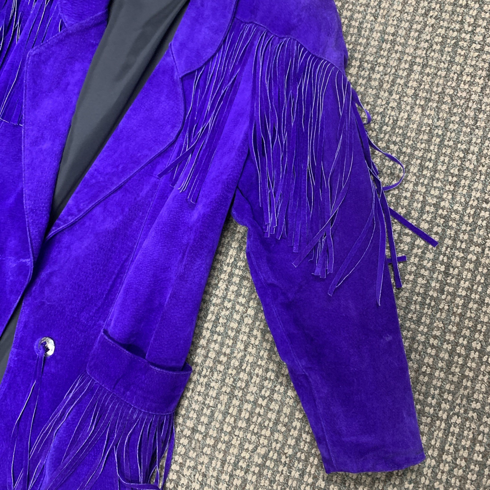VTG Outerwear by Phoenix vintage purple suede Fringed jacket Western/Biker 80s
