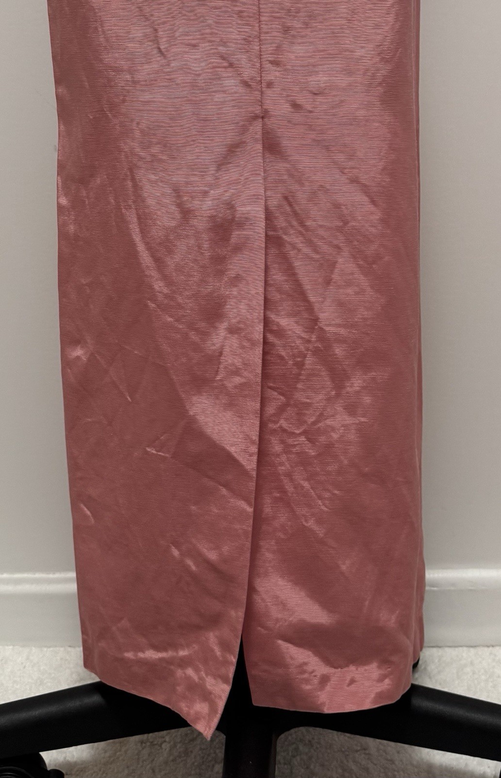 Vtg 80s Watters & Watters Pink Lace Pleated Peplum Maxi Skirt Formal Set XS/S