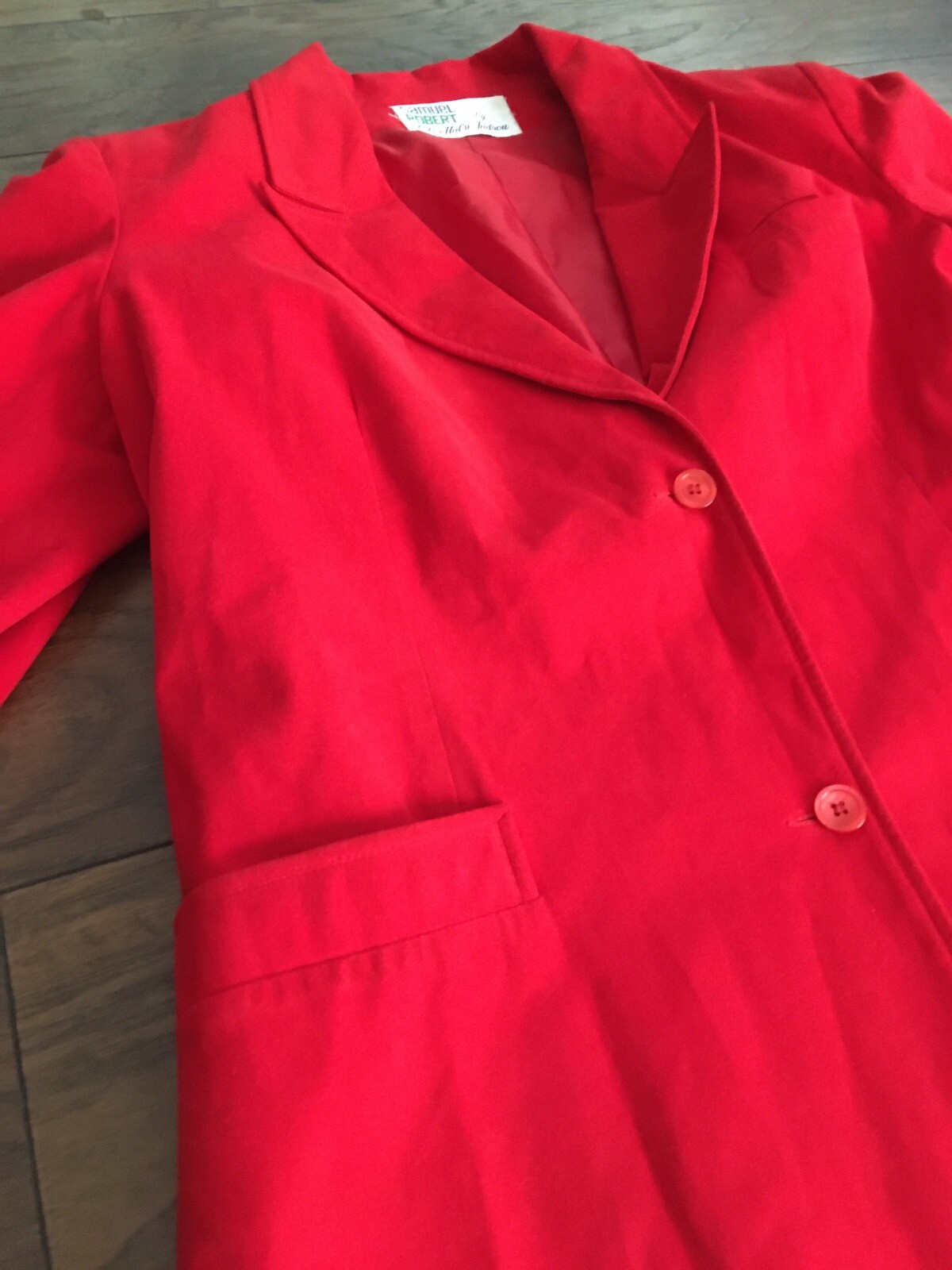 Vintage Samuel Robert Red Coat Womens Peter Hatsi Androu Soft Long Jacket L XL