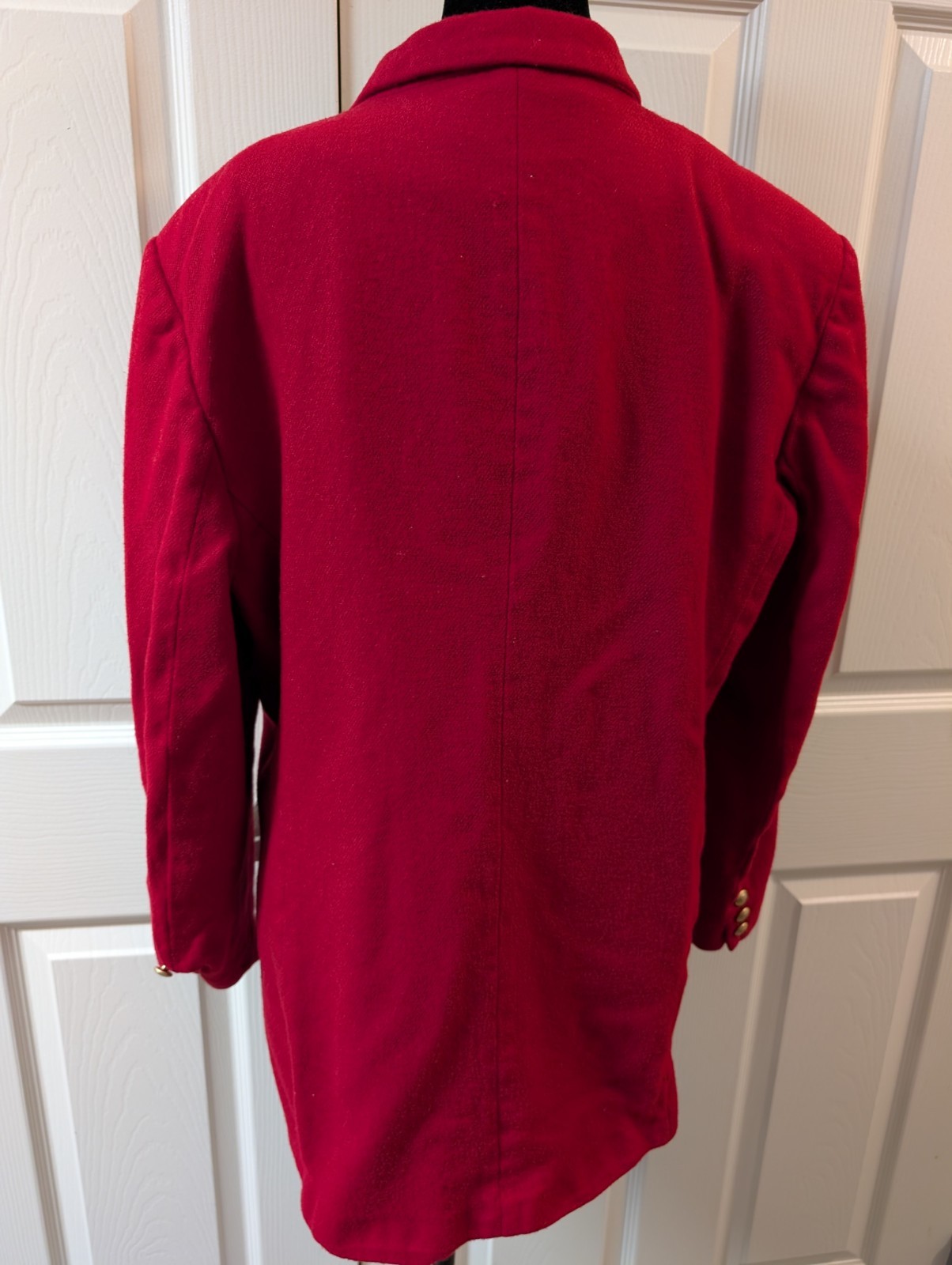 Laura Scott Vintage Blazer Red Wool Shell Gold Buttons Women’s Size 14