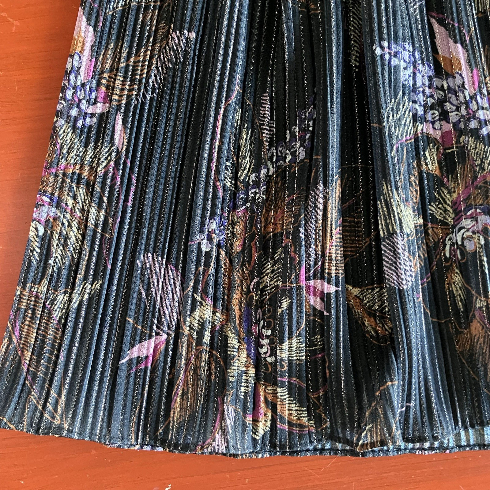 Sexy Vintage 70s Shimmery Sheet Black Dress With Metallic Braided Trim sz 8
