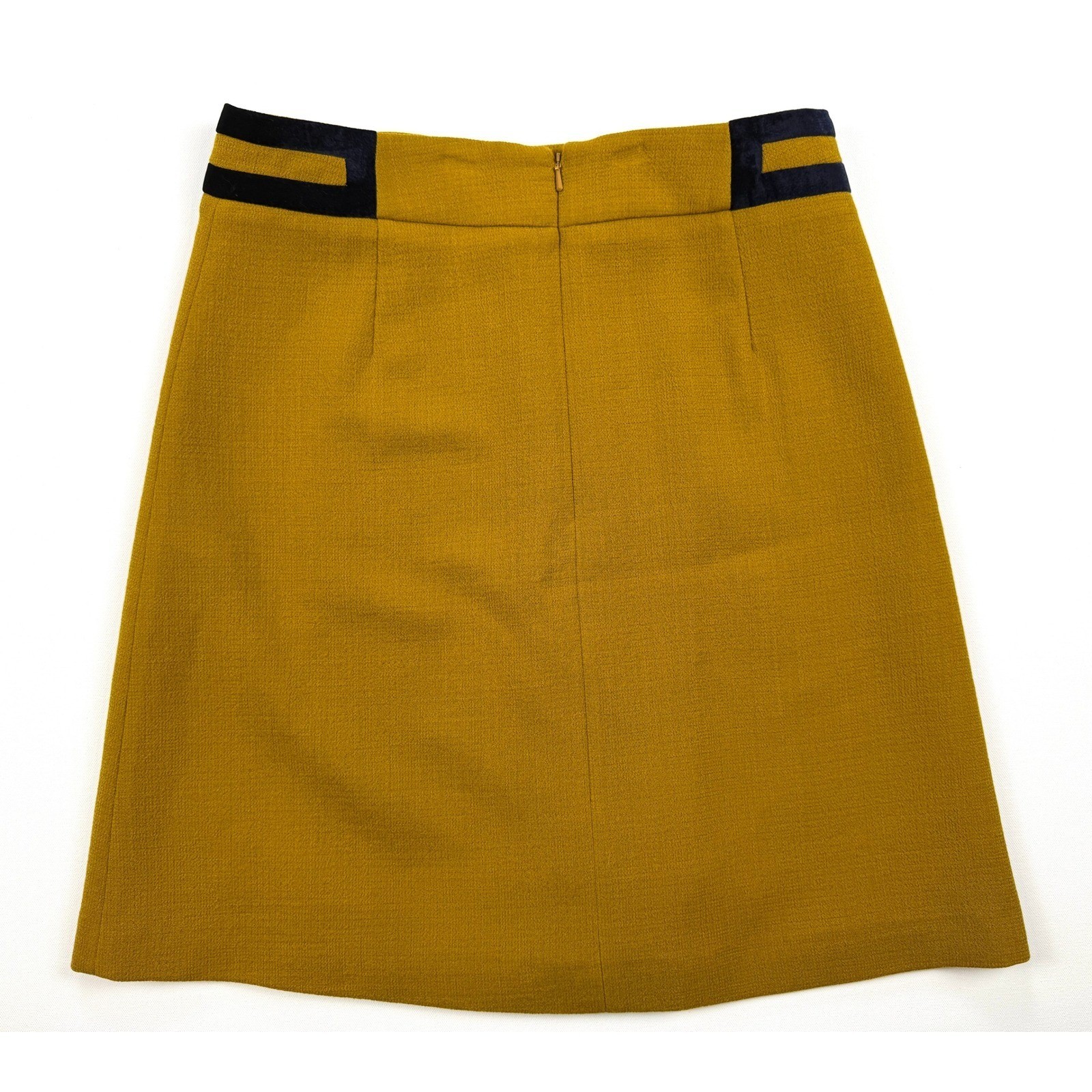 Jaeger Navy Velvet Blazer & Hobbs London Mustard Skirt | Vintage Chic #1721/2