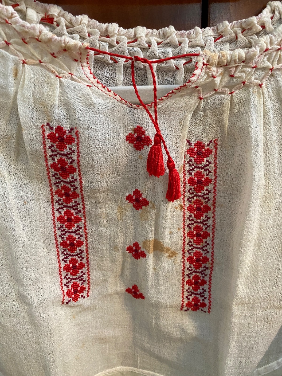 Antique Clothing Lot HANDMADE Peasant Blouses Baby Dress Apron Embroidered