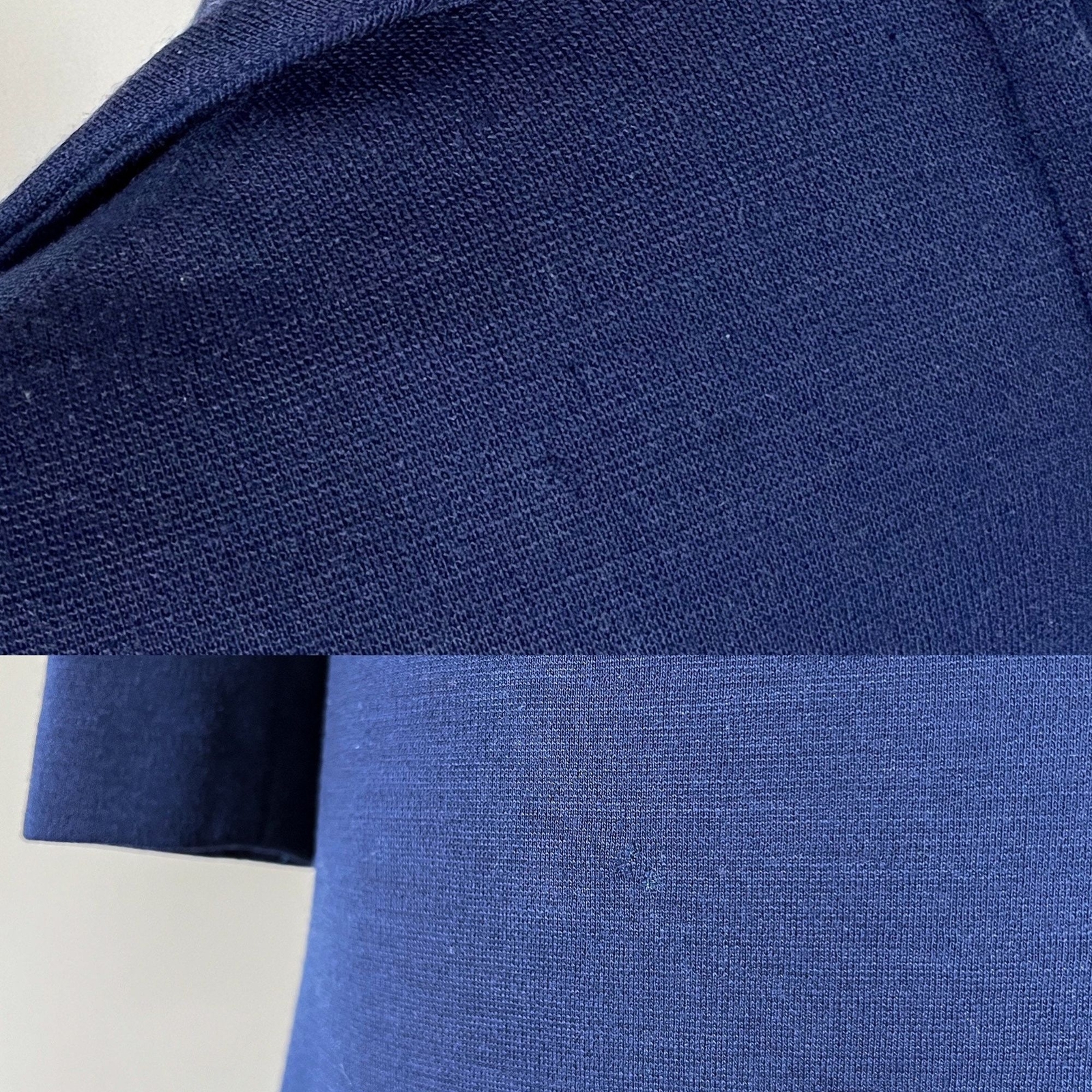 Vintage 1970s Mod Navy Indigo Blue Wool Knit Wing Collar Sweater Sheath Dress SM