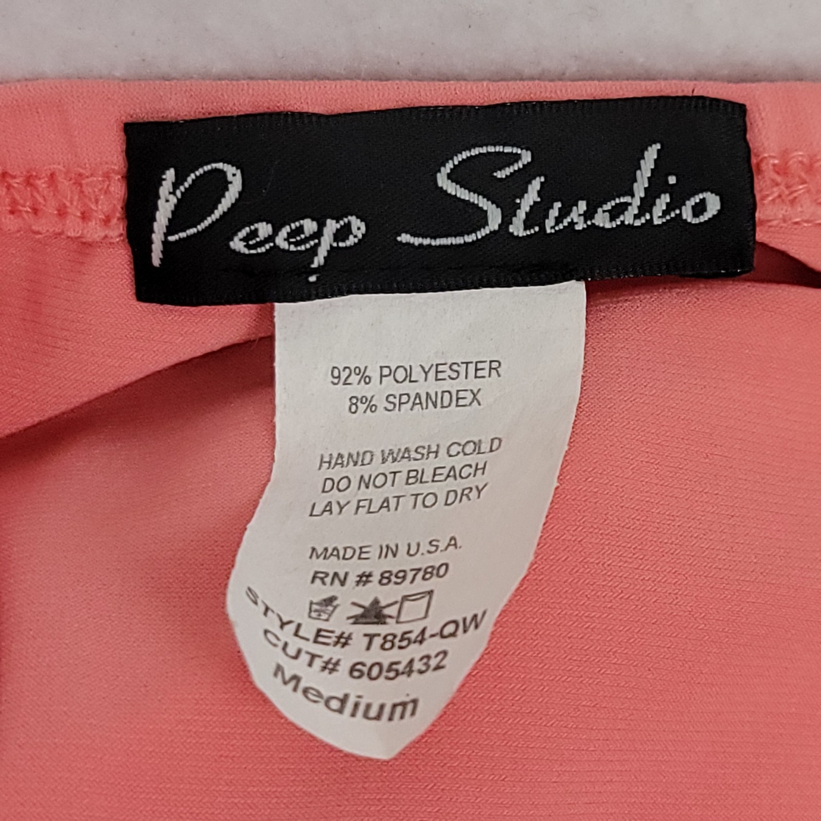 Peep Studio Vintage Coral Pink Crochet Back Tank Top Women’s Medium Y2K